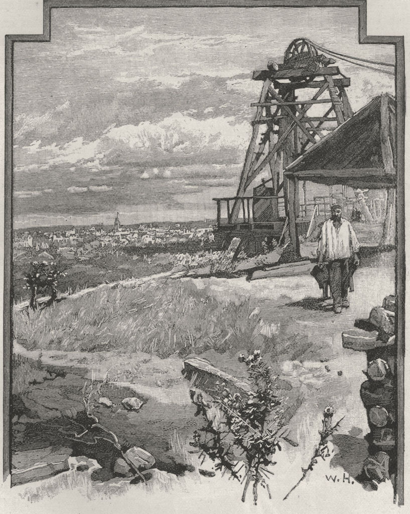 The City, from Black Hill. Ballarat. Australia 1890 old antique print picture