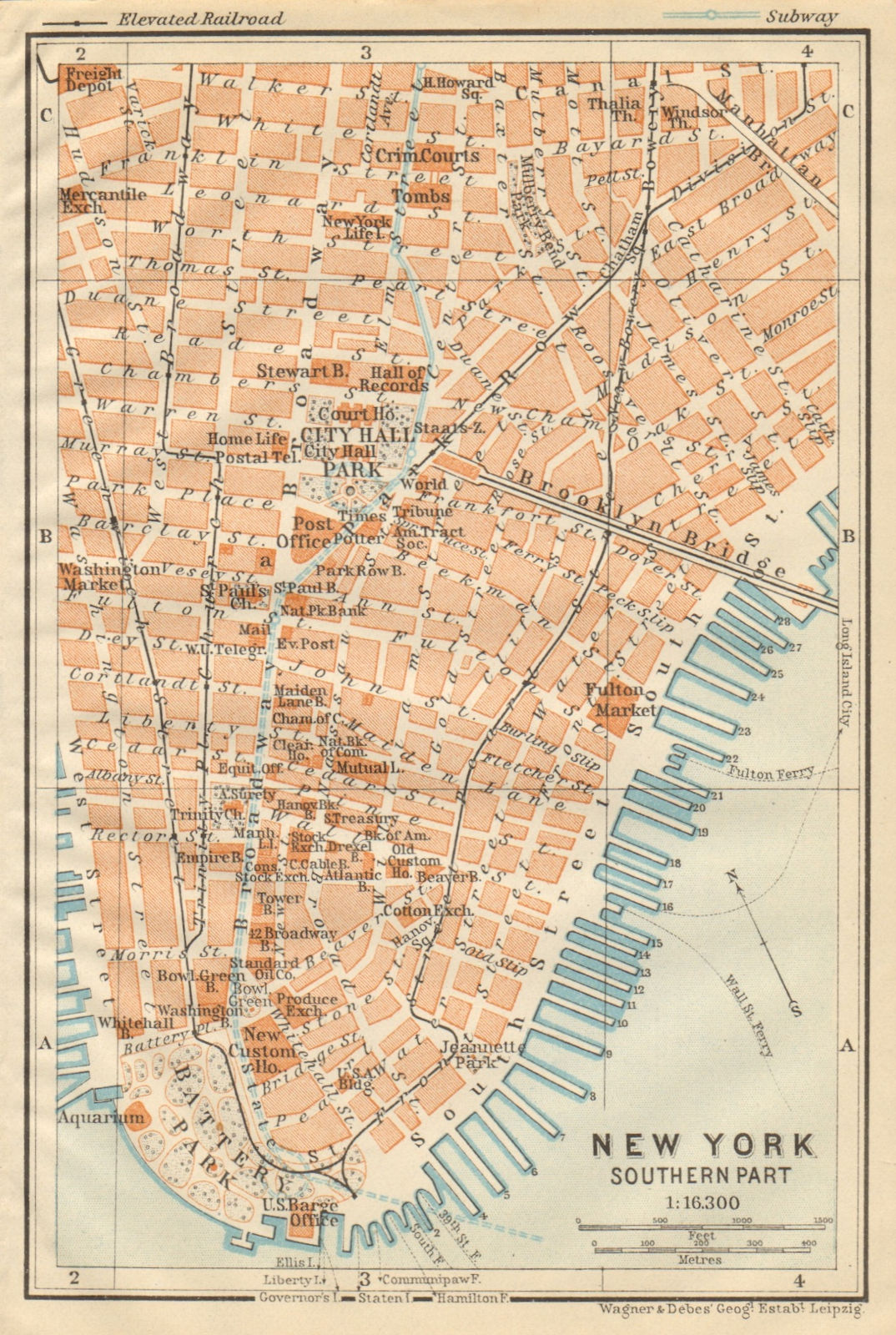 LOWER MANHATTAN Financial District Tribeca Battery Park. NYC City plan 1904 map