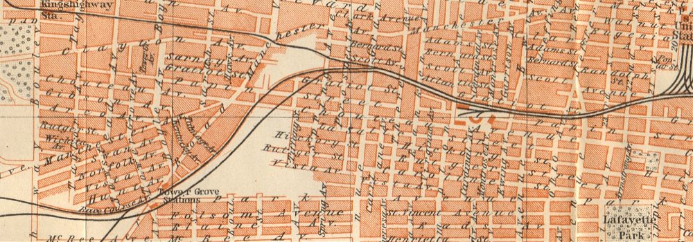 ST Missouri BAEDEKER 1904 old map LOUIS antique town city plan 