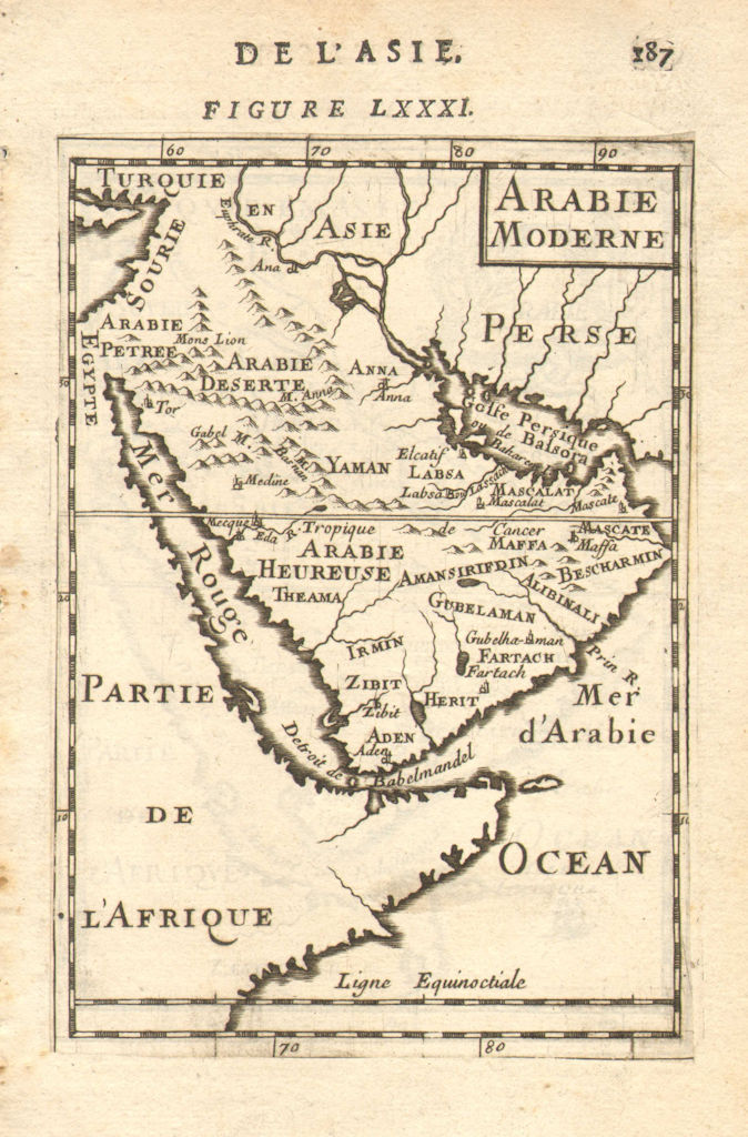 Associate Product ARABIA. Bahrain UAE Mecca Medina Oman Muscat 'Arabie Moderne'. MALLET 1683 map