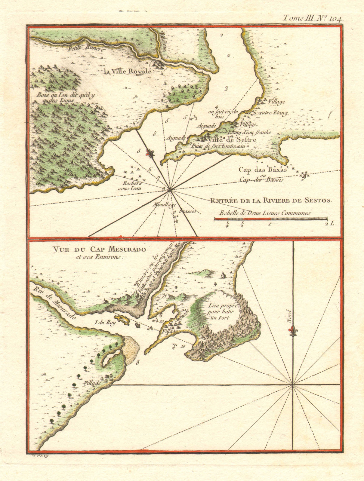 'Riviere de Sestos' & 'Cap Mesurado'. BELLIN. Liberia Monrovia 1764 old map
