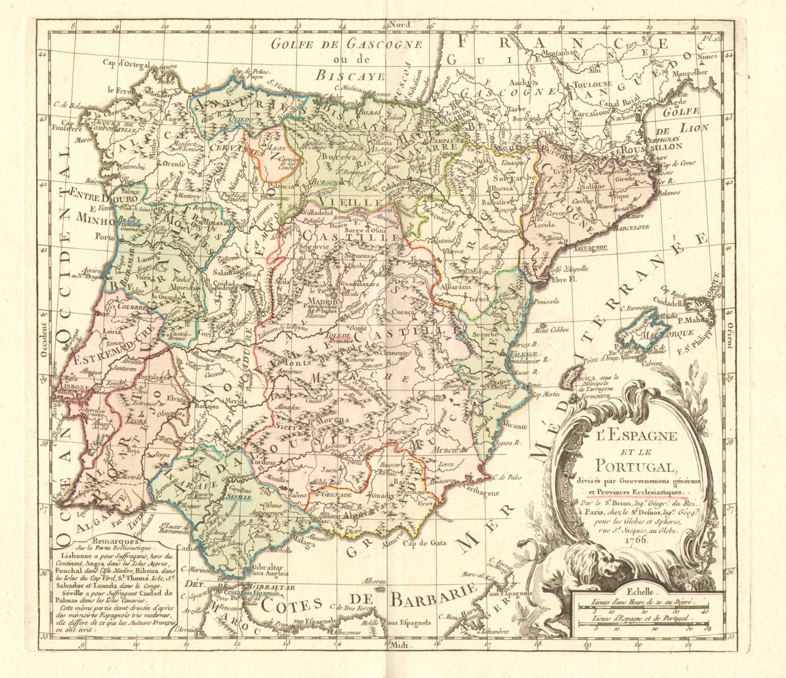Associate Product 'L'Espagne et le Portugal…' by de la TOUR/DESNOS. Iberia Spain 1766 old map