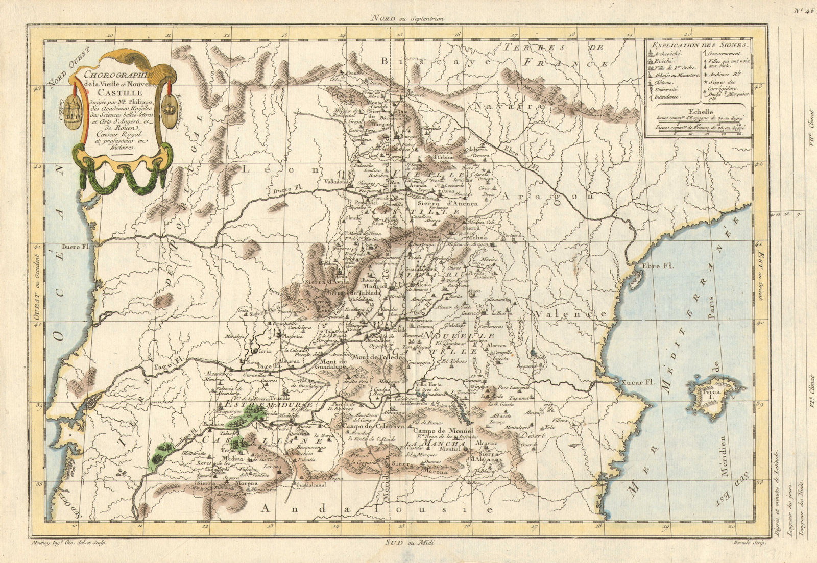 Associate Product 'Chorographie de la Vieille et Nouvelle Castille' by Prétot. Castile 1787 map