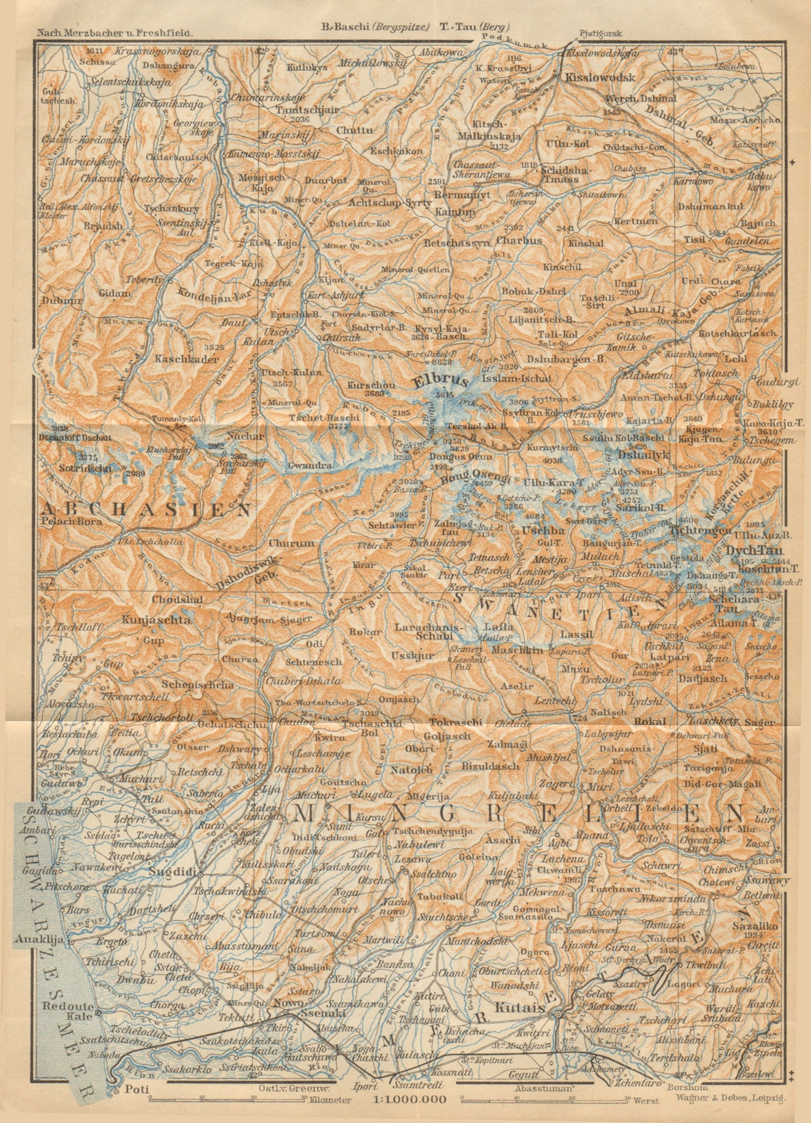 Associate Product Western central Caucasus. Mingrelia/Samegrelo/Abkhazia. Georgia 1912 old map