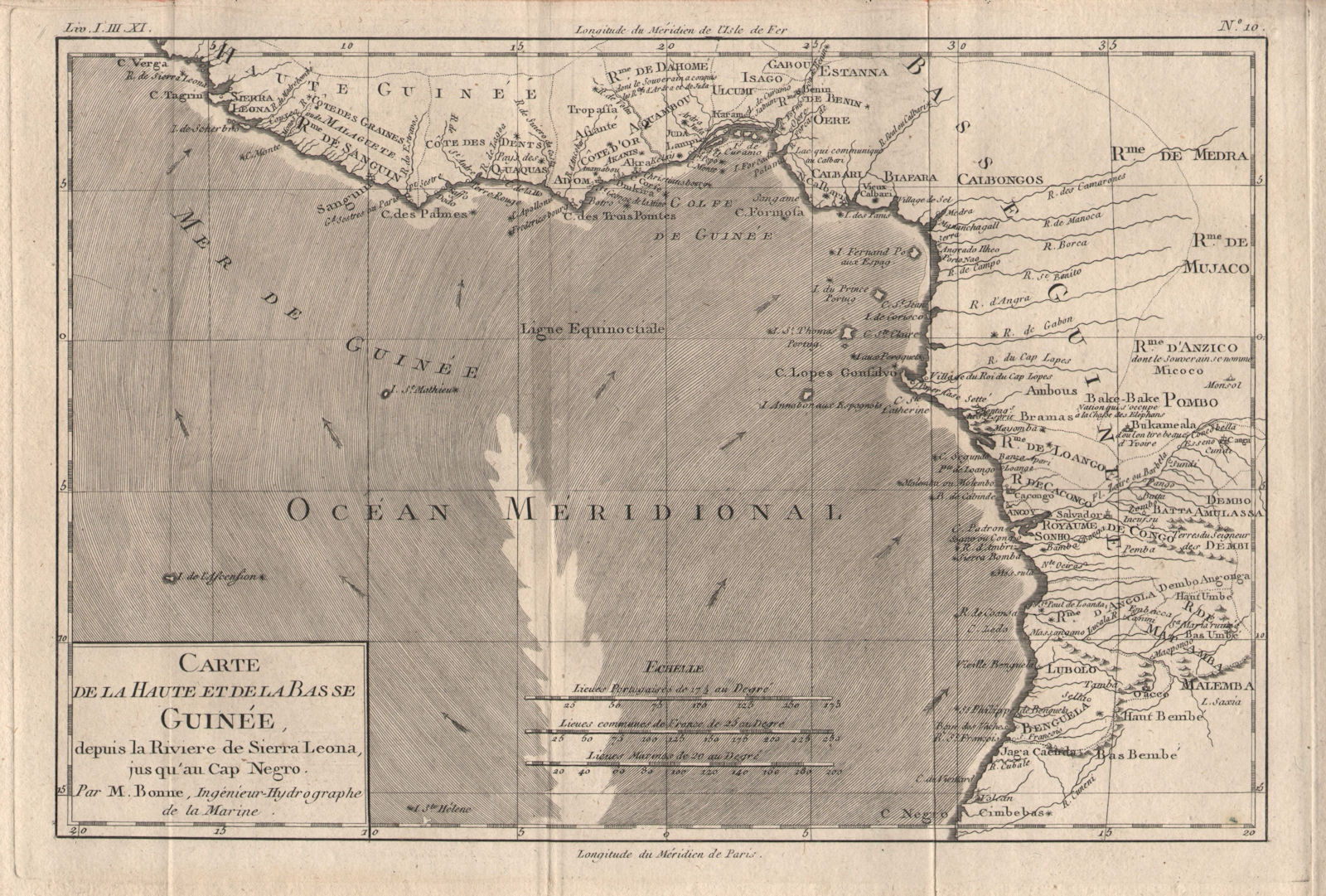 Associate Product "Carte de la Haute et de la Basse Guinée". Gulf of Guinea Africa. BONNE 1780 map