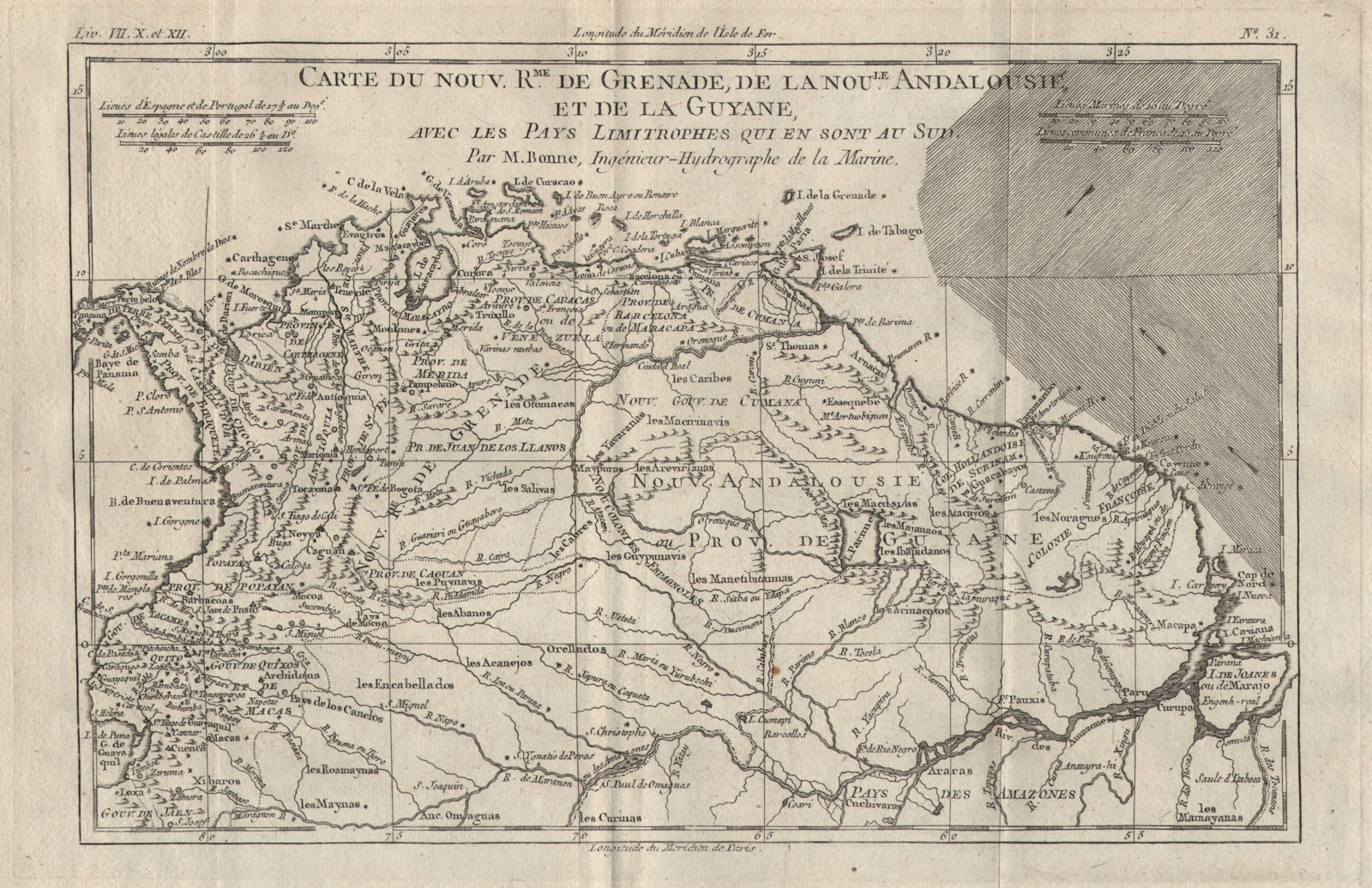 Associate Product "Carte du Nouveau Royaume de Grenade…" Colombia Venezuela Guyana. BONNE 1780 map