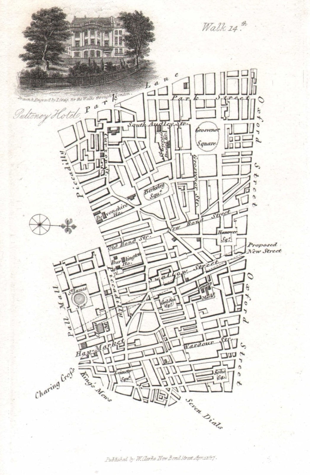 Associate Product Mayfair Soho St James's. Piccadilly Park Lane Oxford Street Bond Street 1817 map