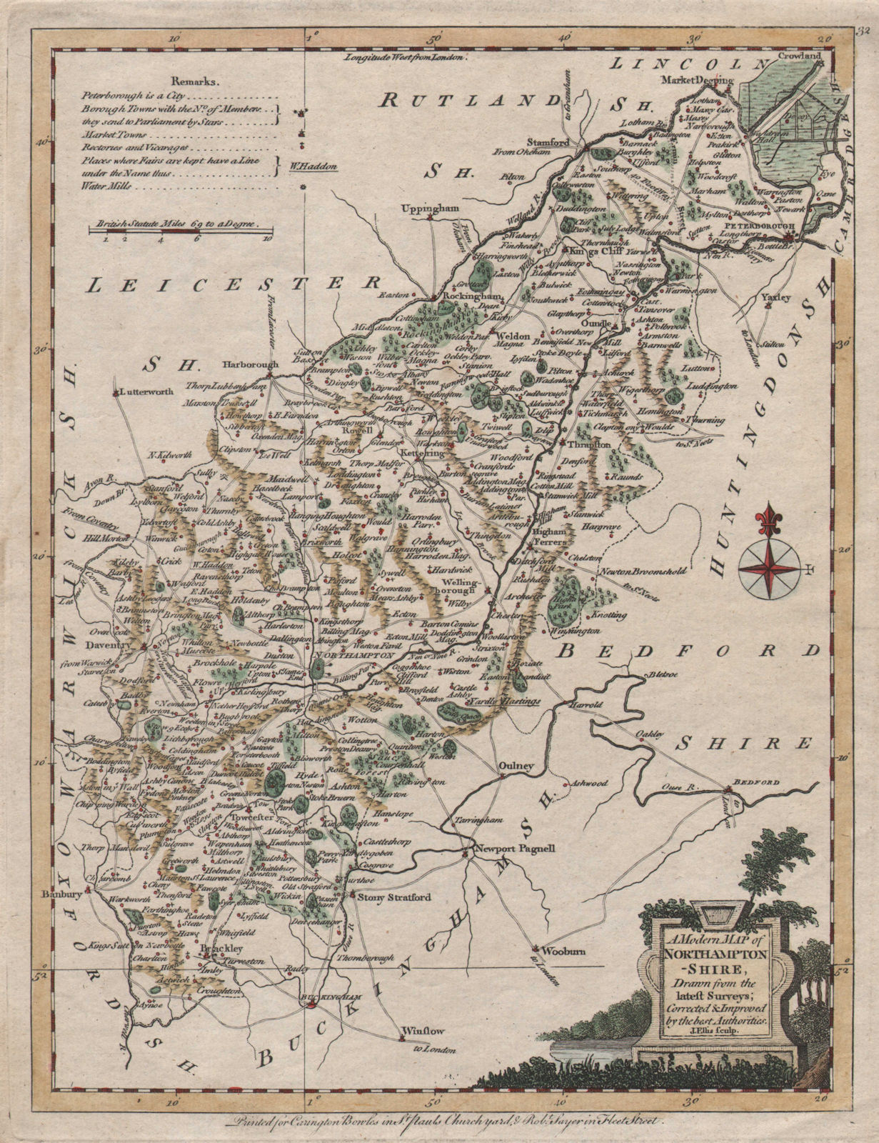 "A modern map of Northamptonshire drawn from the latest surveys". ELLIS 1766