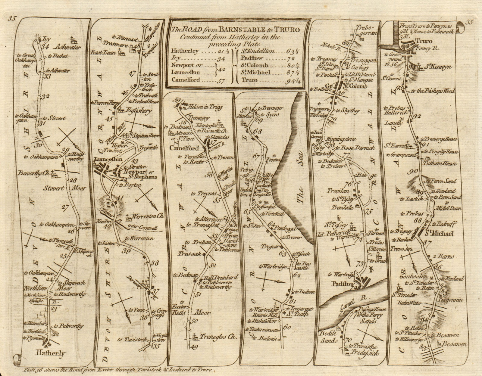 Associate Product Launceston Camelford Padstow St Columb Major Truro. KITCHIN road map 1767