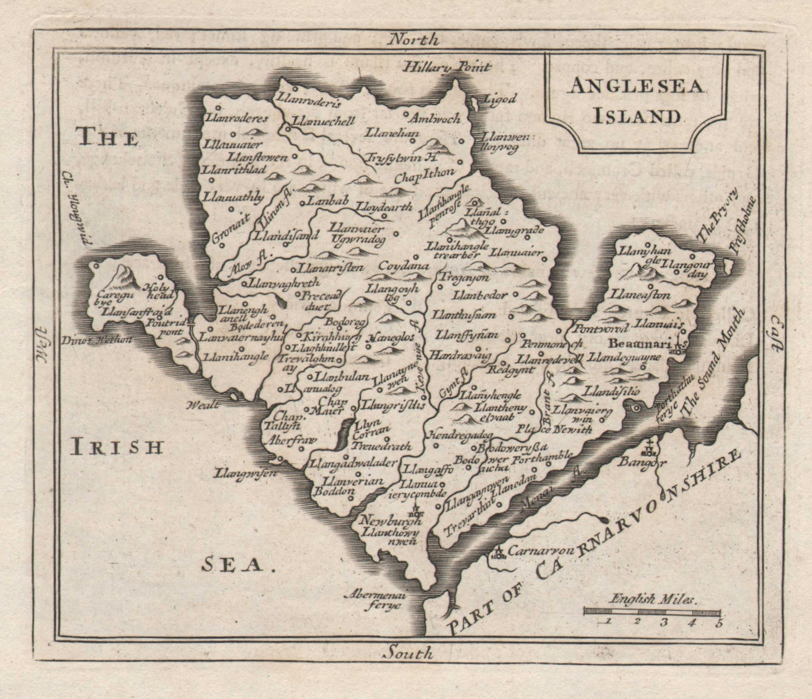 Associate Product Antique map of Anglesea Island by John Seller / Francis Grose. Anglesey c1780