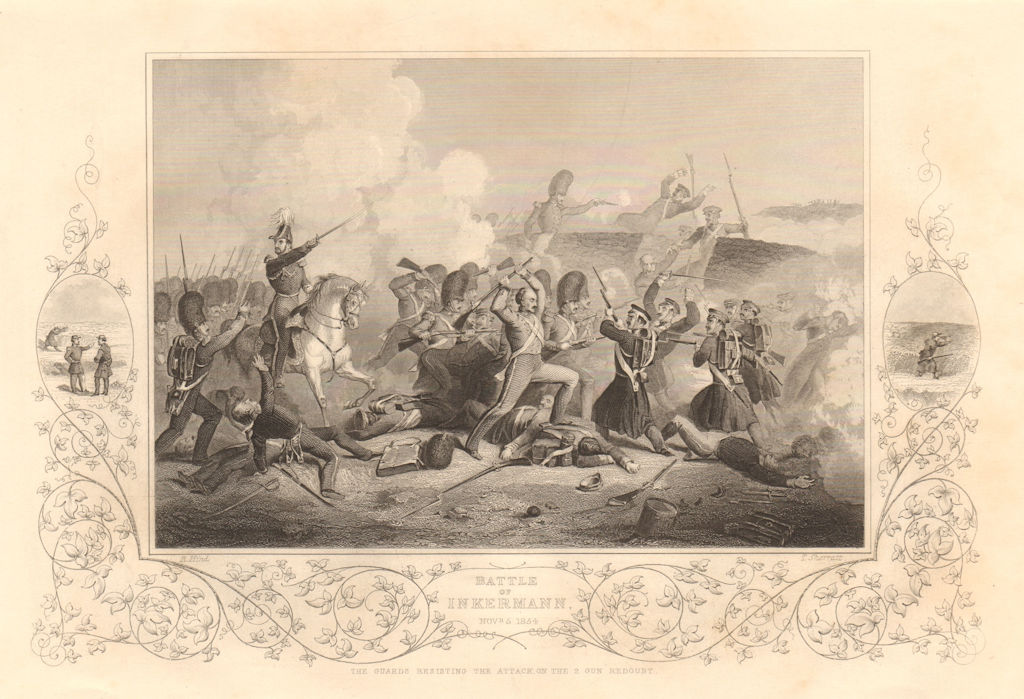 CRIMEAN WAR. The Battle of Inkerman. Nov 5th 1854. 1860 old antique print