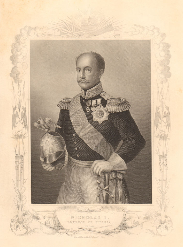 CRIMEAN WAR. Tsar Nicholas I. Emperor of Russia Ob. 1855 1860 old print