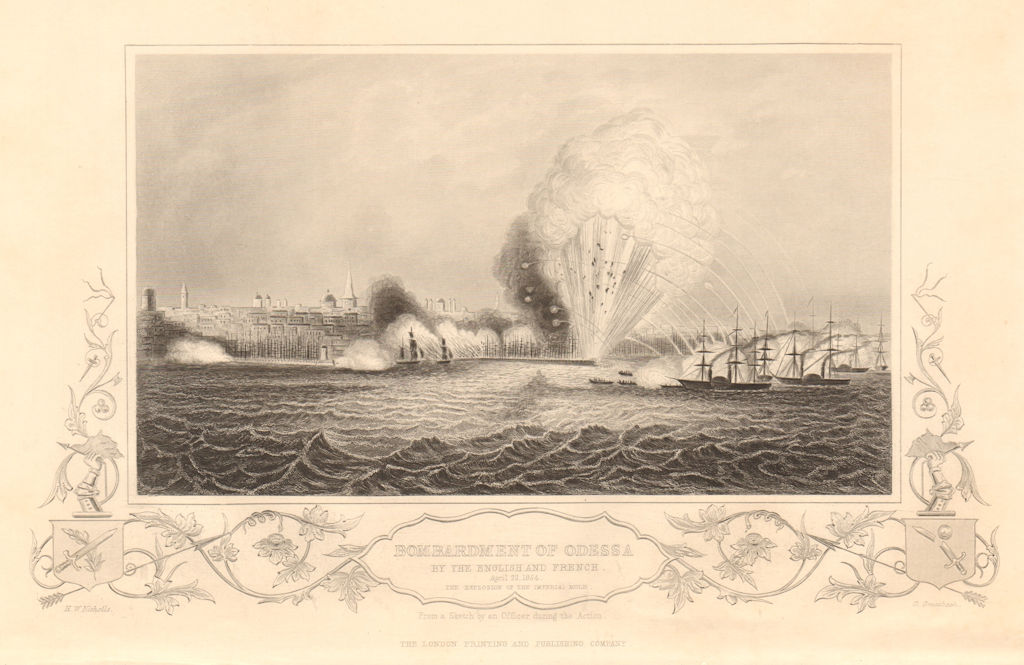 Associate Product CRIMEAN WAR. Bombardment of Odessa by the English & French April 22nd 1854 1860