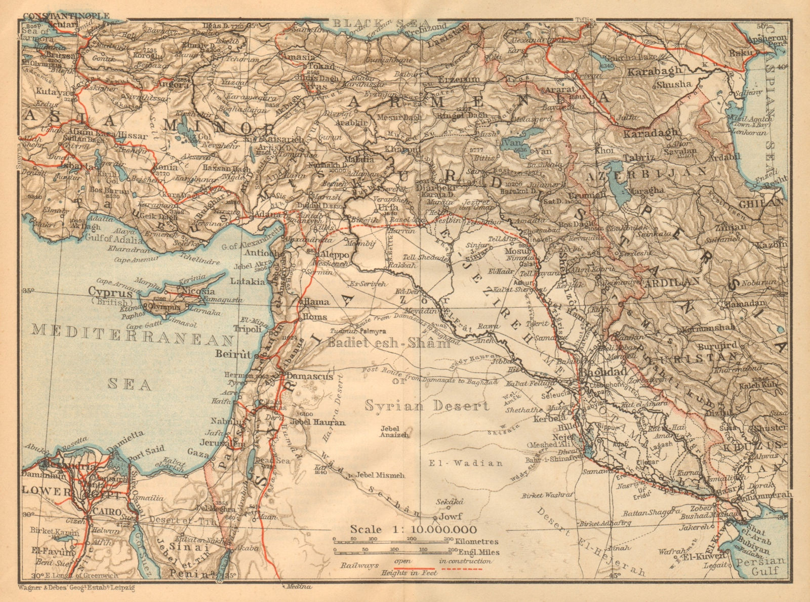 Syria, Mesopotamia & Babylonia. Iraq Levant Turkey Jordan Middle East 1912 map