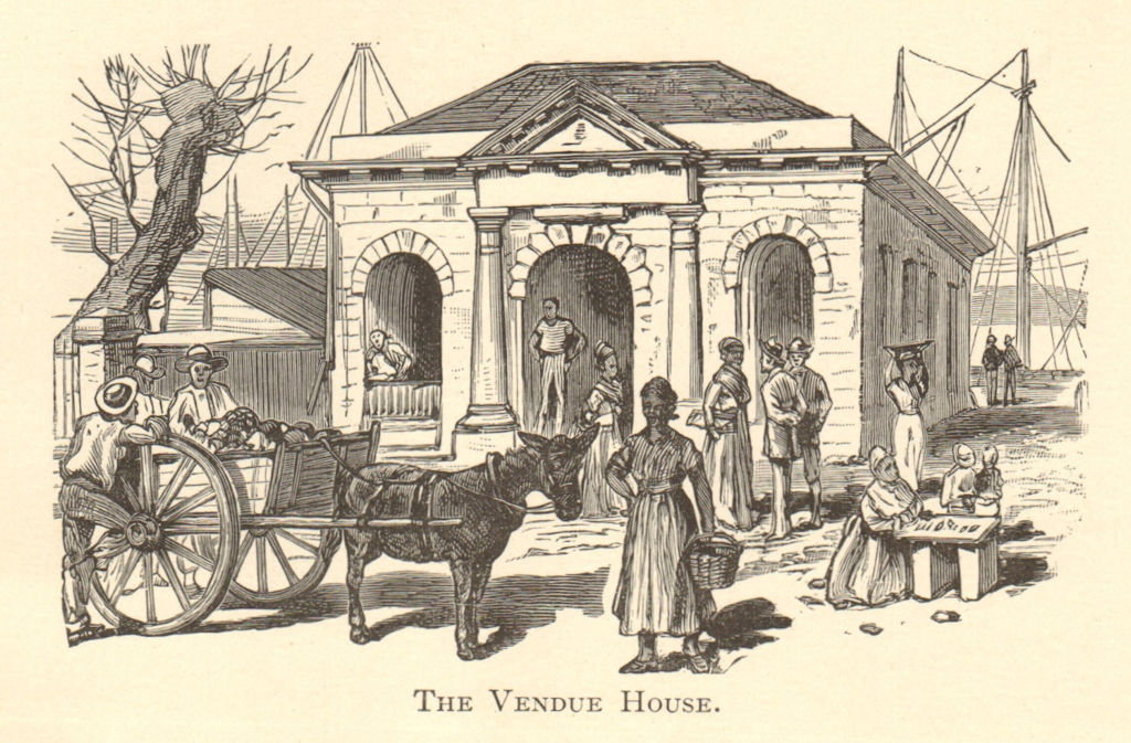 The Vendue House, NASSAU, BAHAMAS. Now the Pompey Museum of Slavery 1891 print