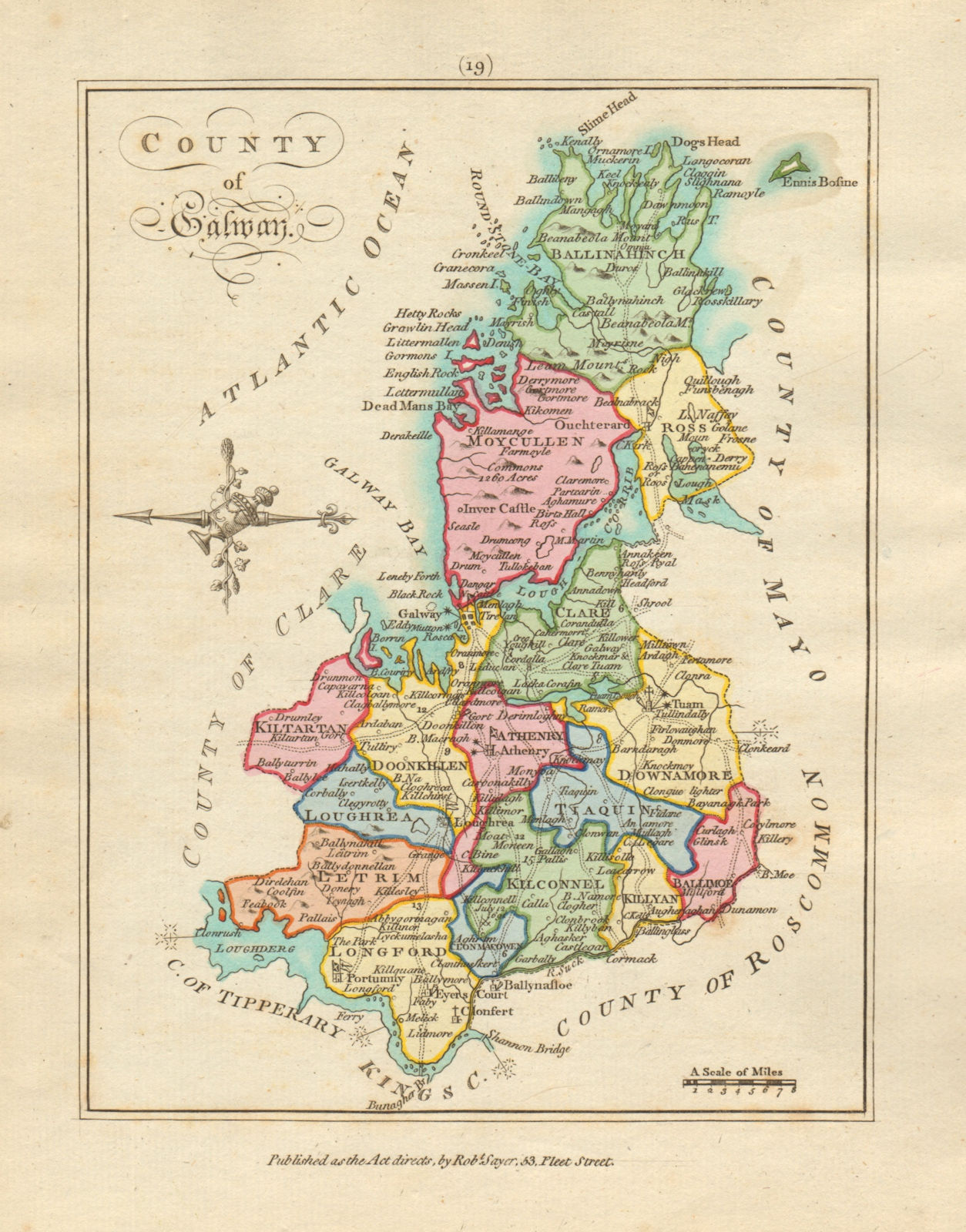 Associate Product County of Galway, Connaught. Antique copperplate map by Scalé / Sayer 1788
