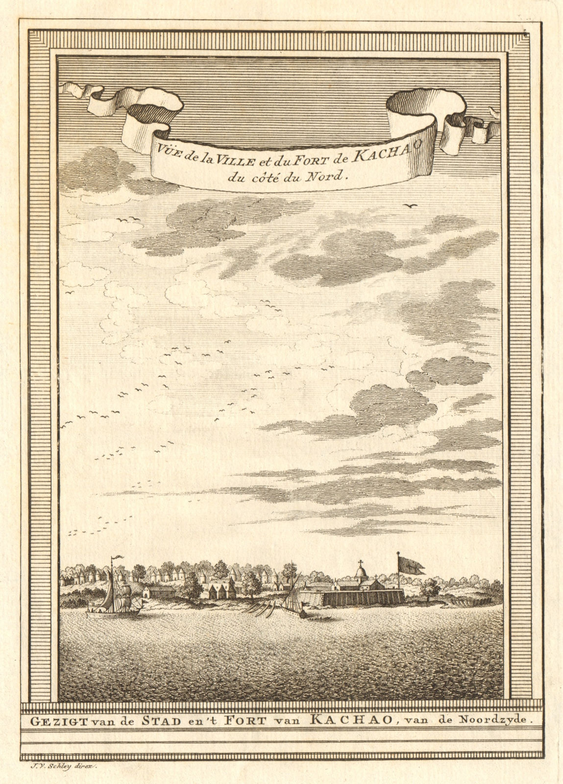 Associate Product Guinea-Bissau. Cacheu town & Fortaleza de São José da Amura. SCHLEY 1747 print