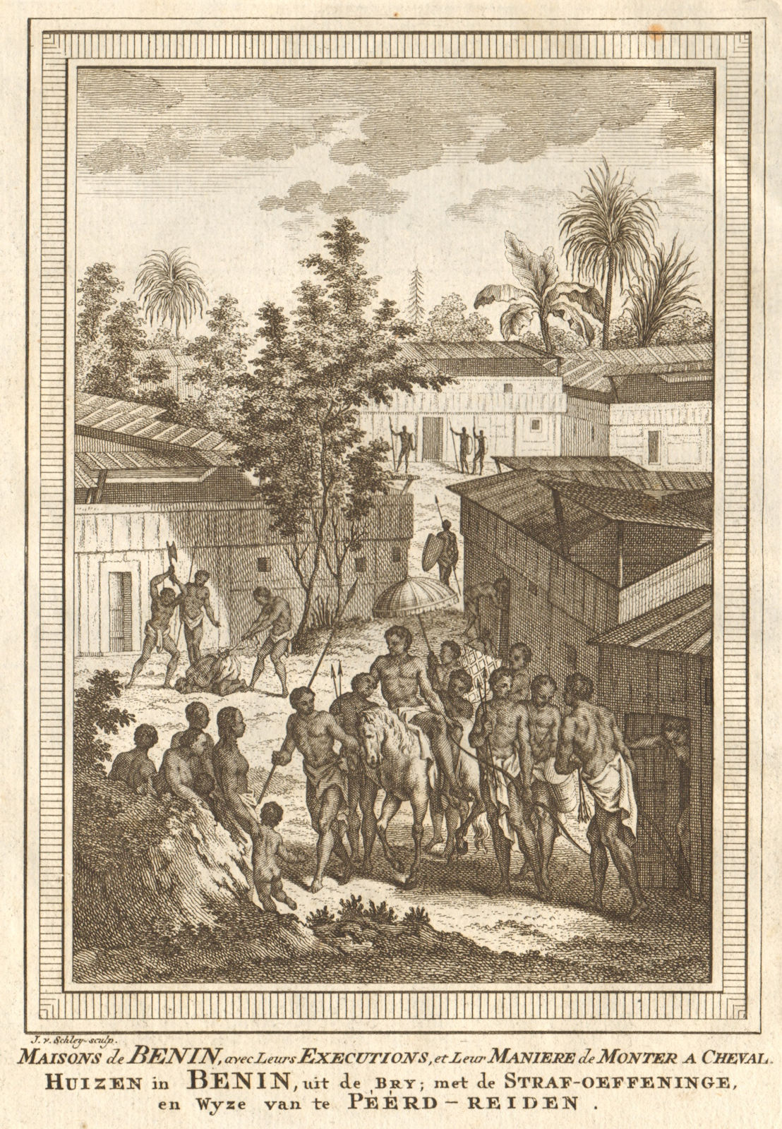 Associate Product Houses of Benin, executions & sidesaddle method of horseback riding. SCHLEY 1748