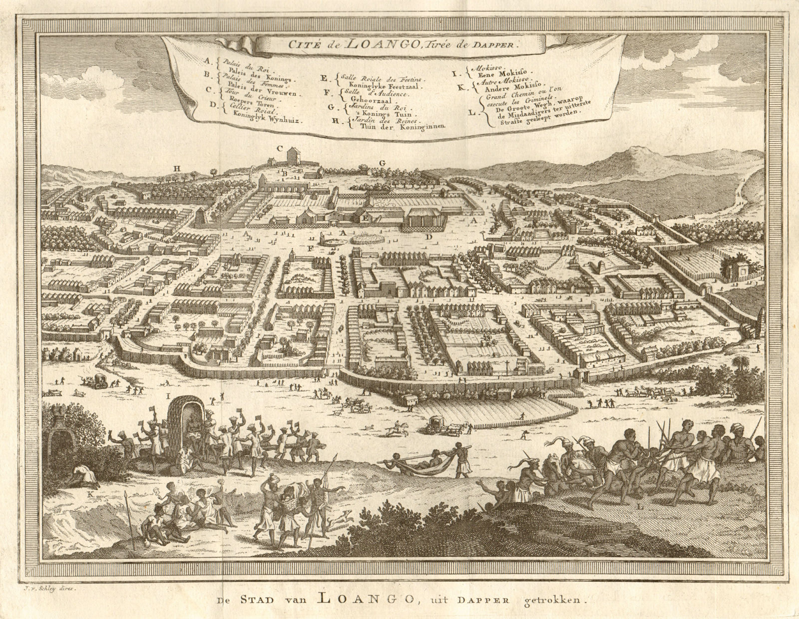 Associate Product 'Cité de Loango'. Congo. City of Buali or Mbanza Loango. BELLIN/SCHLEY 1748 map