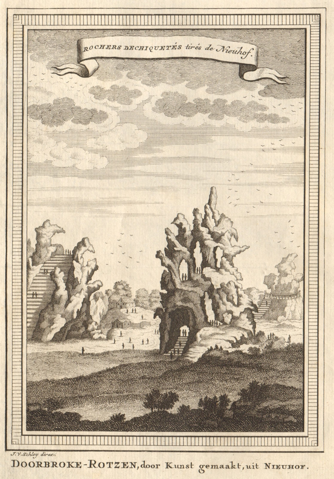 Associate Product 'Rochers déchiquetés'. China. Ragged cliffs, taken from Nieuhof. SCHLEY 1749