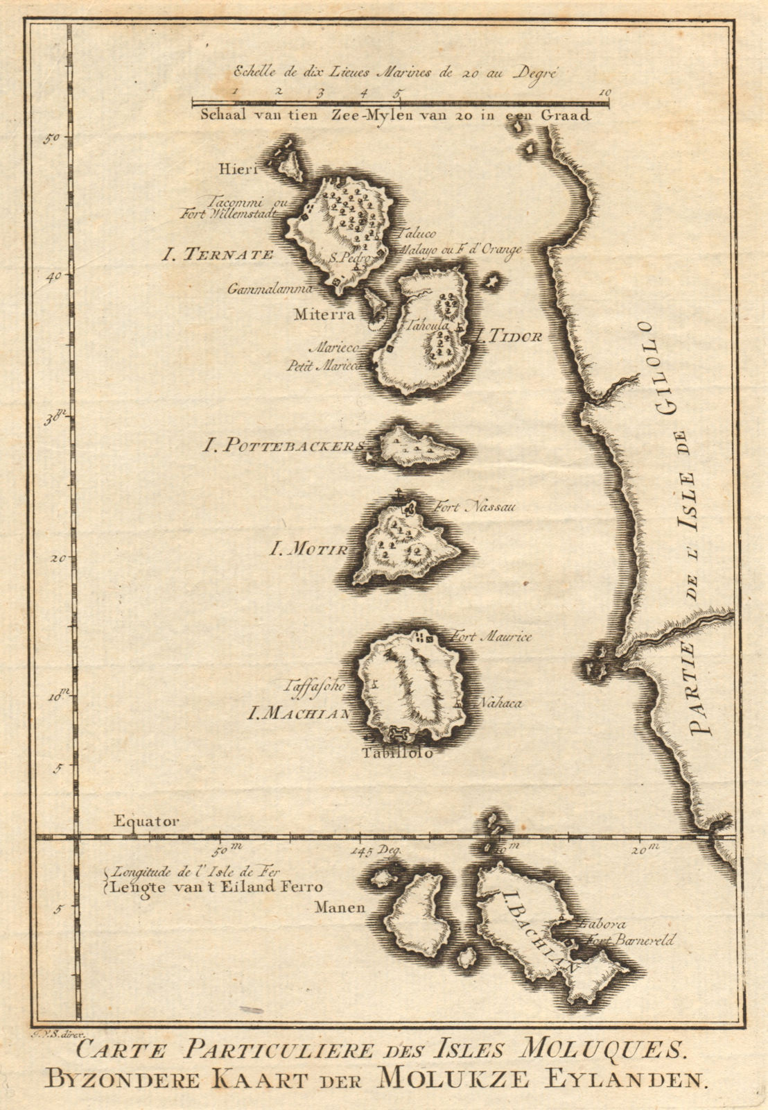 Associate Product 'Carte particulière des Isles Moluques'. Moluccas Maluku. BELLIN/SCHLEY 1755 map