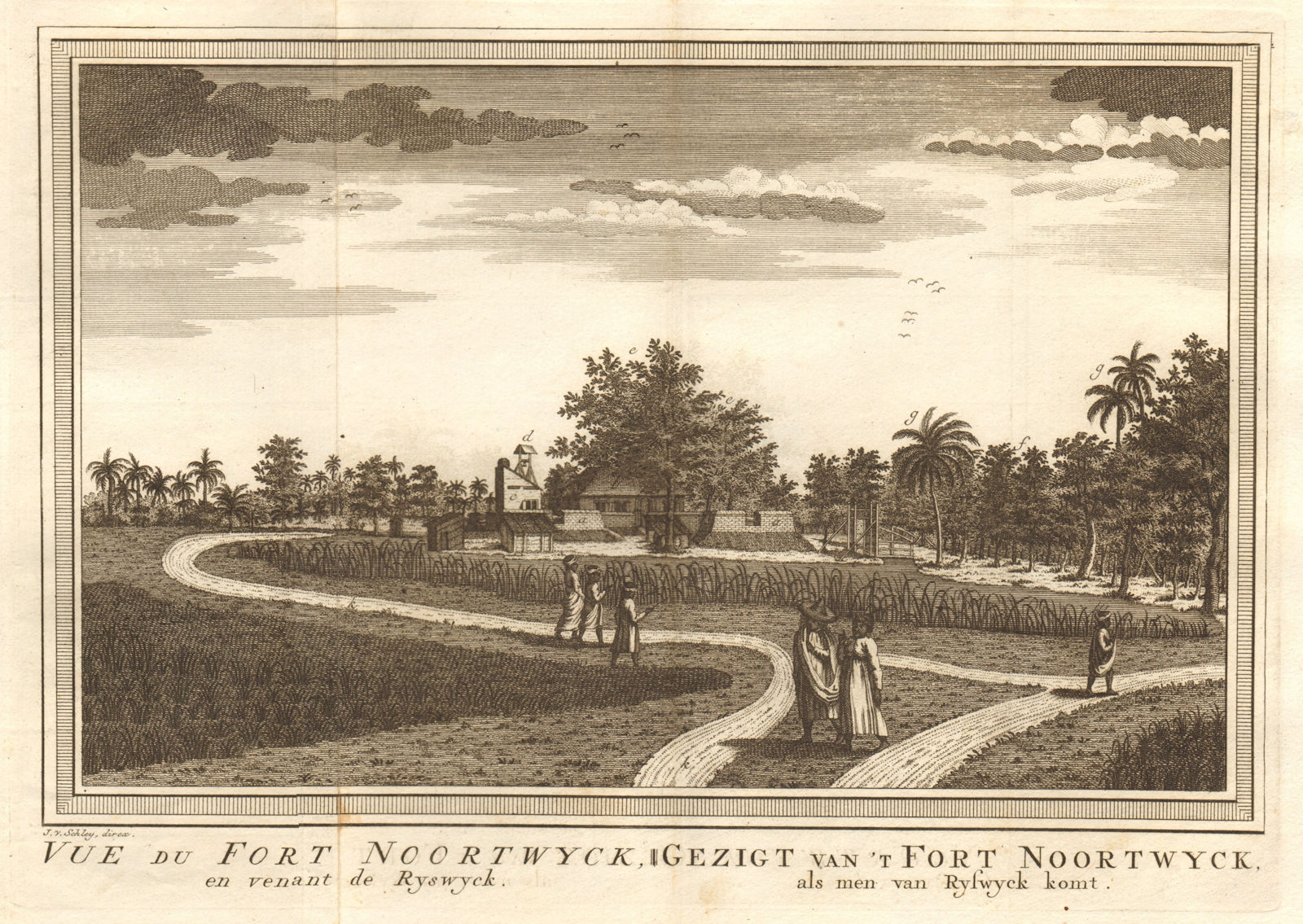 'Vue du Fort Noortwyck' #1. Pasar Baru, Batavia/Jakarta. Razed 1808. SCHLEY 1763