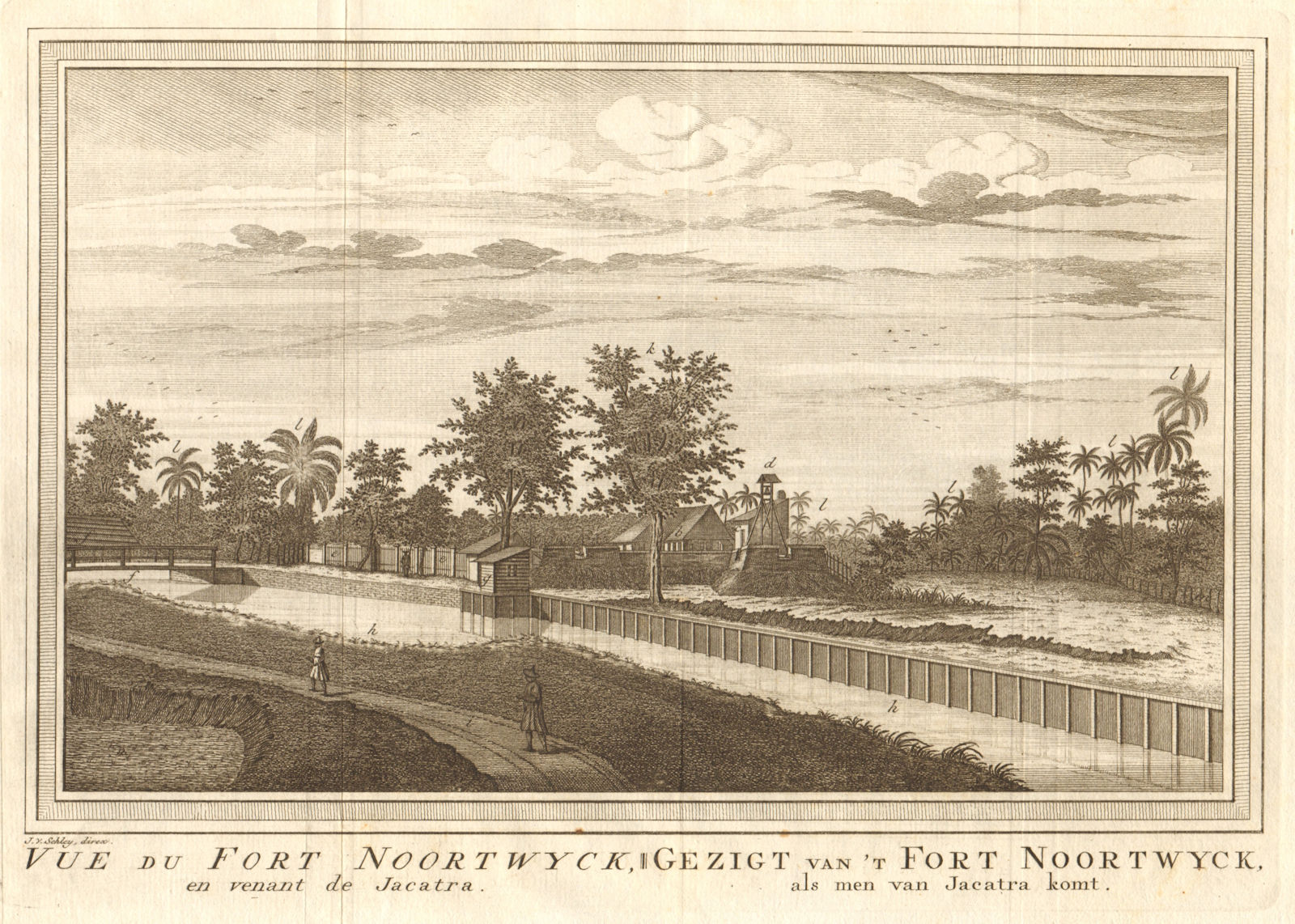 'Vue du Fort Noortwyck' #2. Pasar Baru, Batavia/Jakarta. Razed 1808. SCHLEY 1763