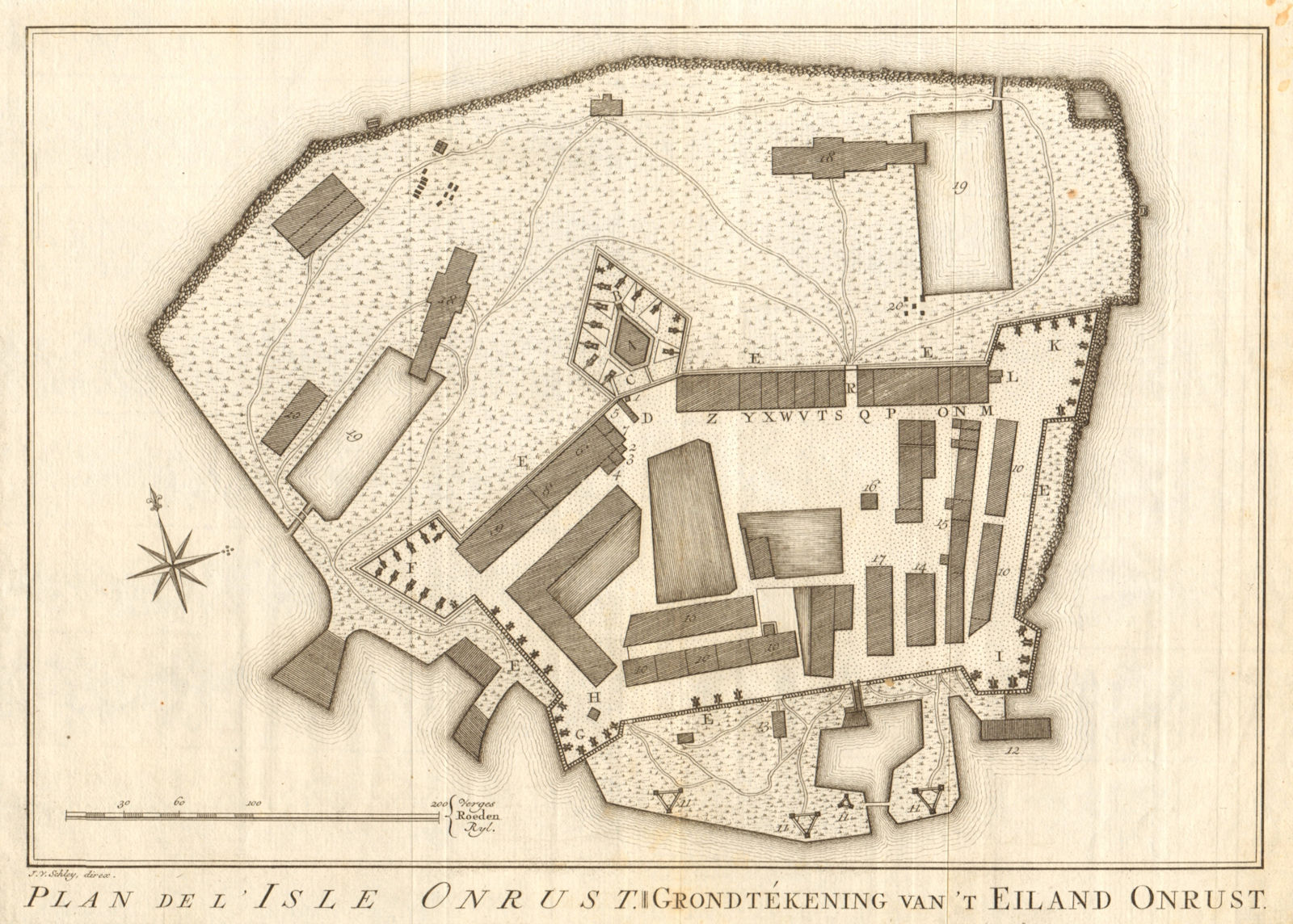 Associate Product 'Plan de I'Isle Onrust'. Jakarta. Pulau Kapal island. BELLIN/SCHLEY 1763 map