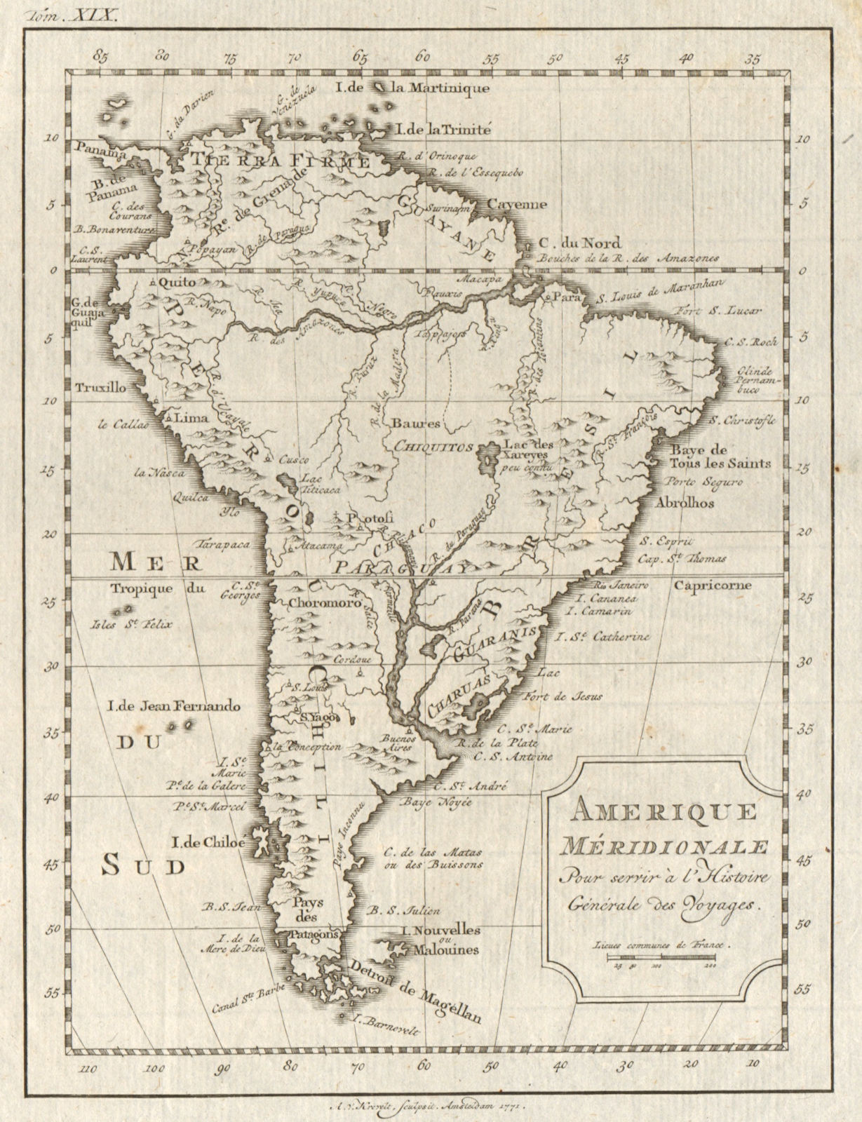 Associate Product 'Amerique Méridionale'. South America. BELLIN/SCHLEY 1772 old antique map