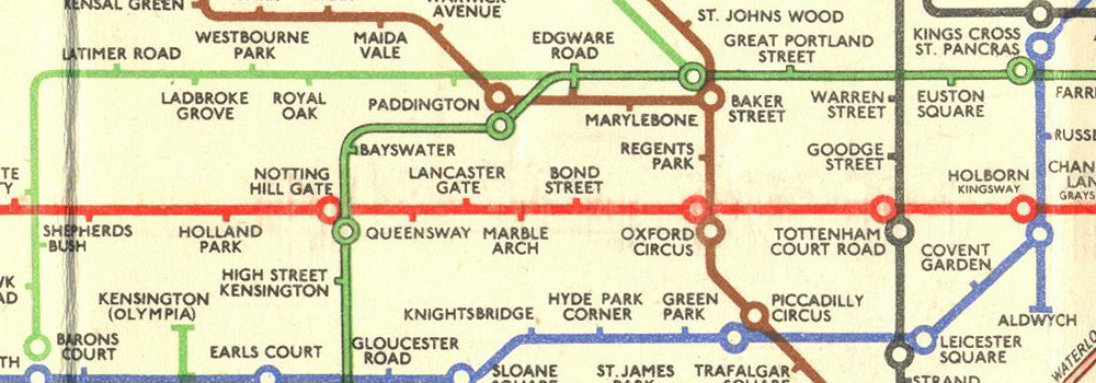 London Underground Tube Map Harry Beck 1948 Old Vintage Plan Chart