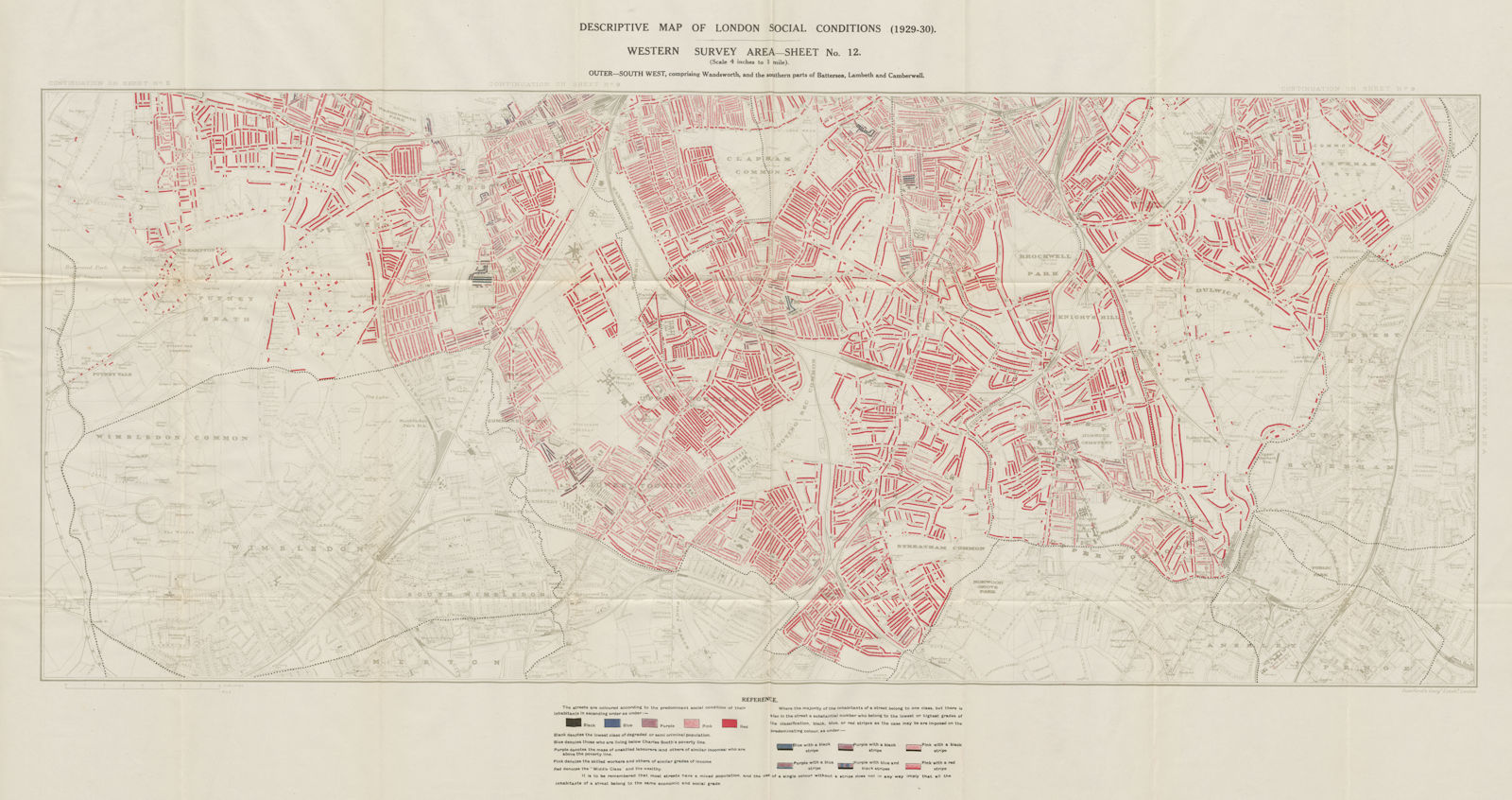 BOOTH /LSE POVERTY MAP Wandsworth Battersea Lambeth Clapham Dulwich Norwood 1930