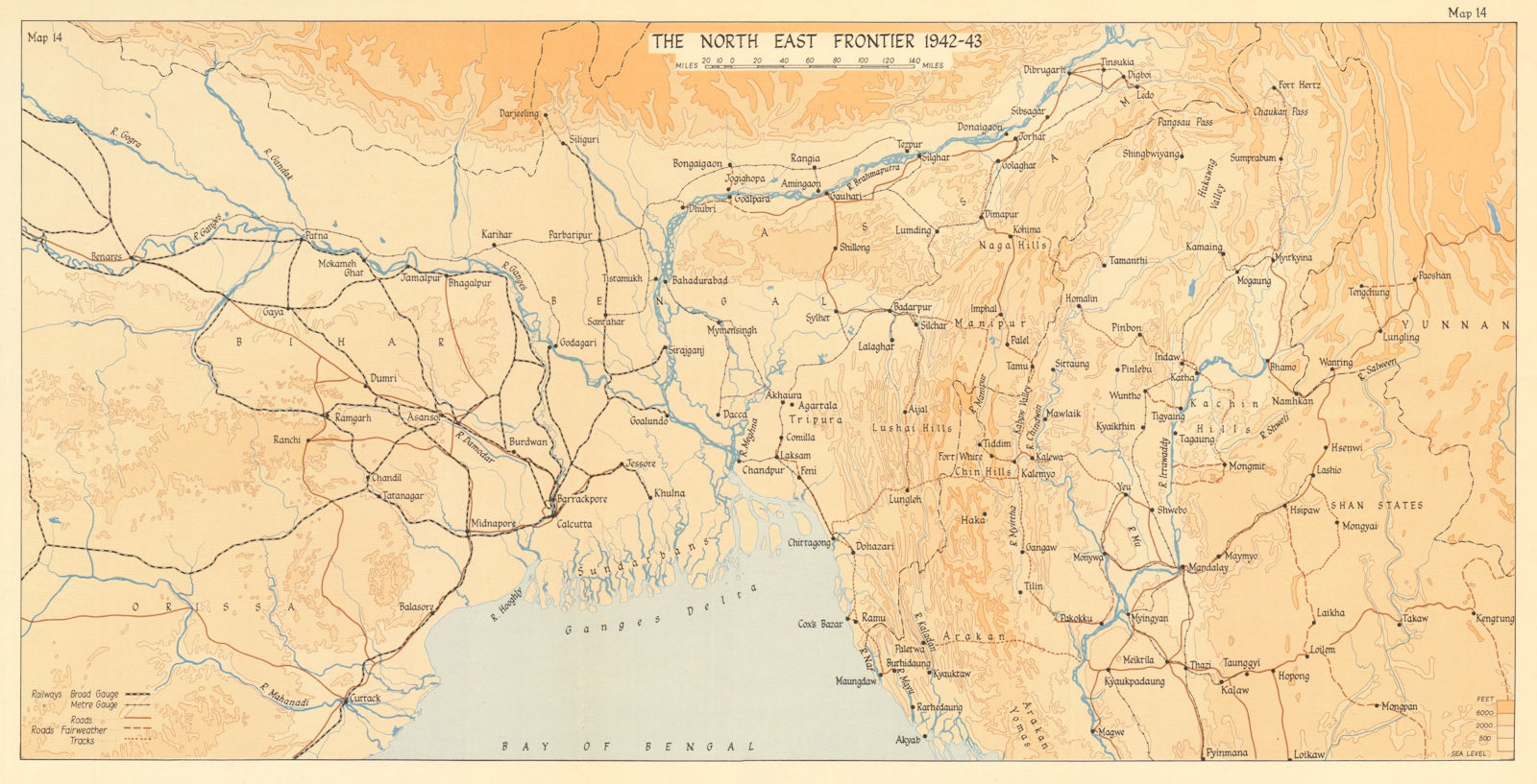 Associate Product India North East Frontier 1942-43. Burma Campaign World War 2 1961 old map