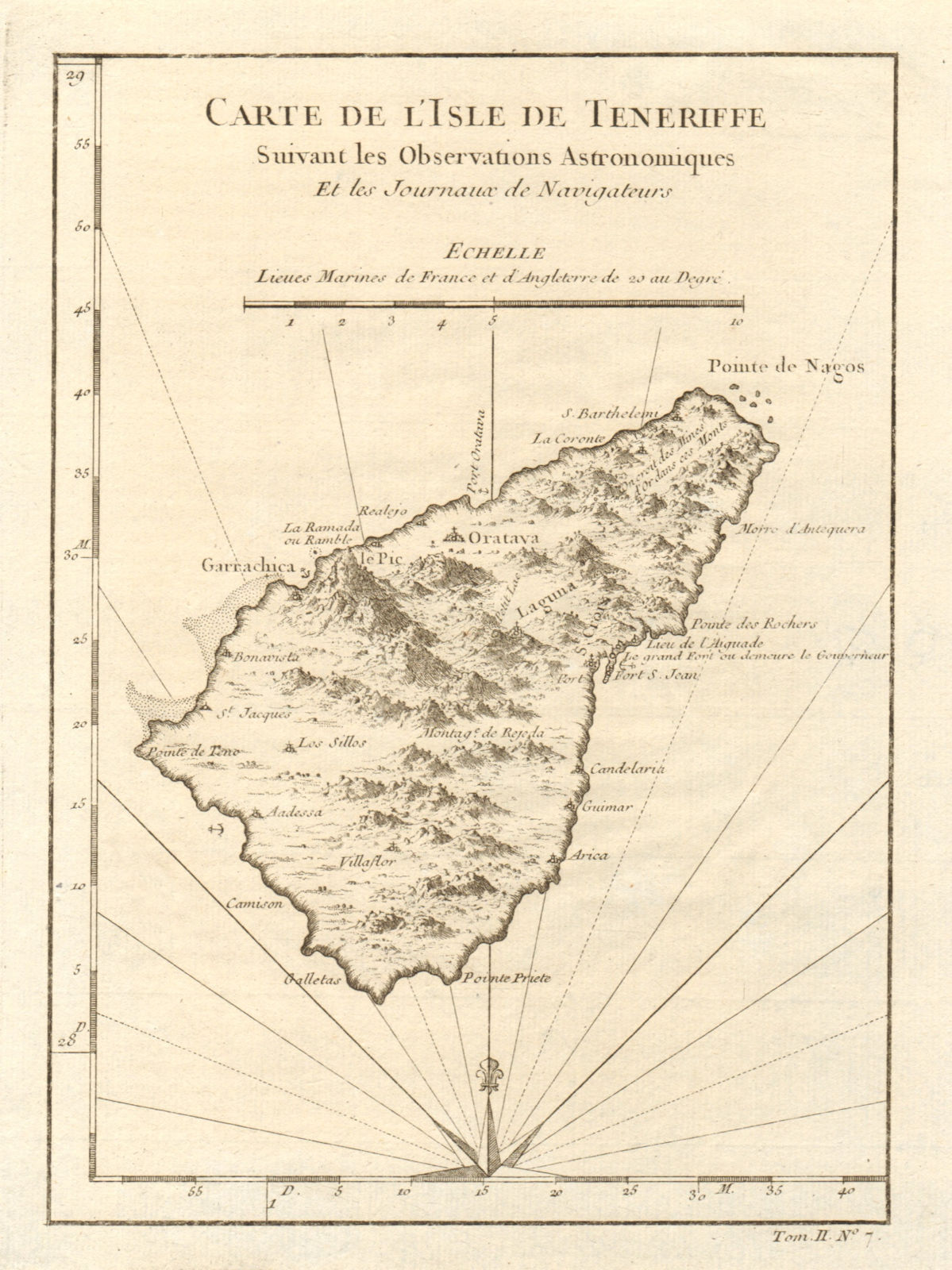 Associate Product 'Carte de l’lsle de Ténérife'. Tenerife, Canary Islands. Spain. BELLIN 1746 map