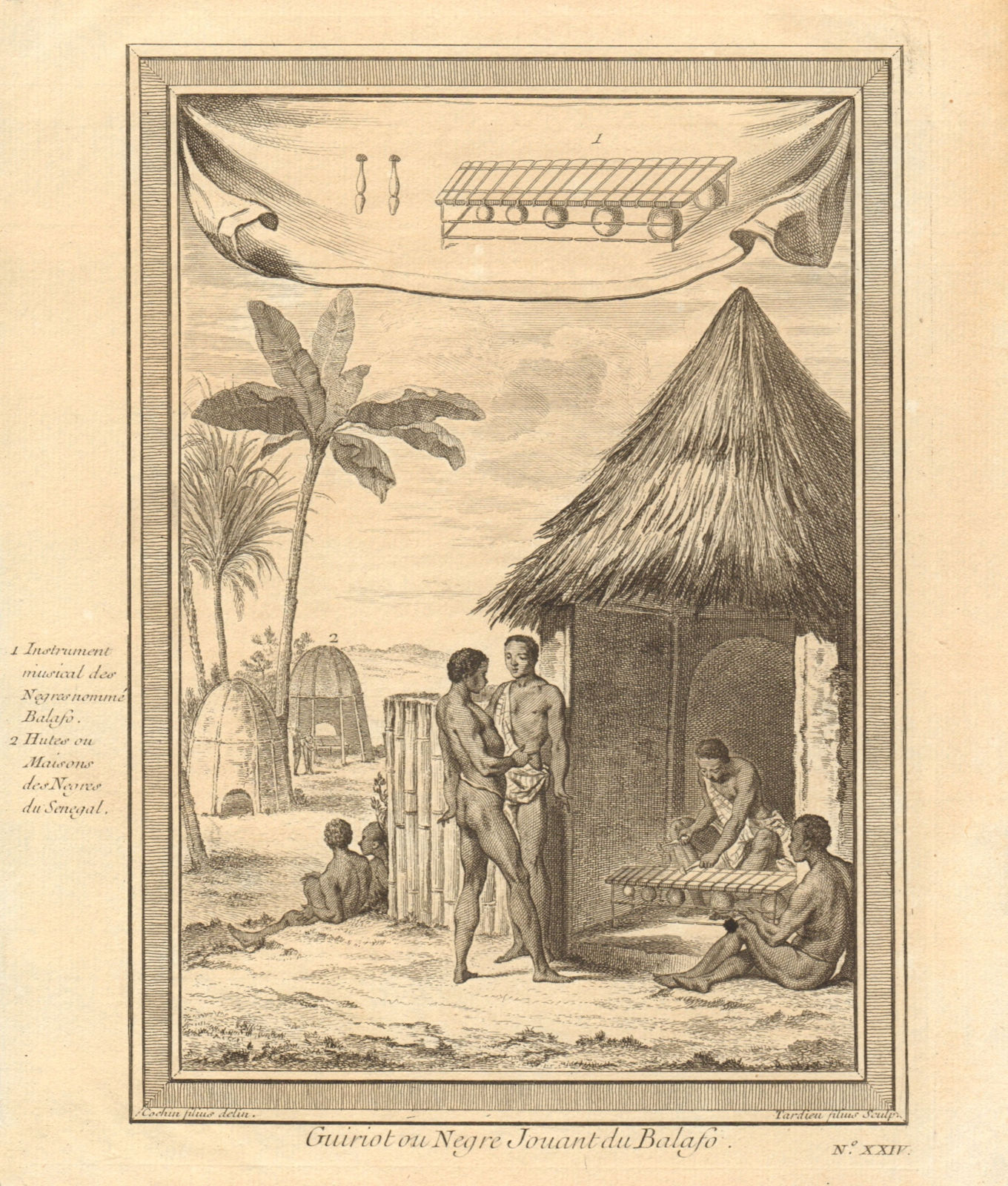 Associate Product 'Guiriot ou Négre…'. Senegal. A griot playing Balafon (xylophone) 1746 print
