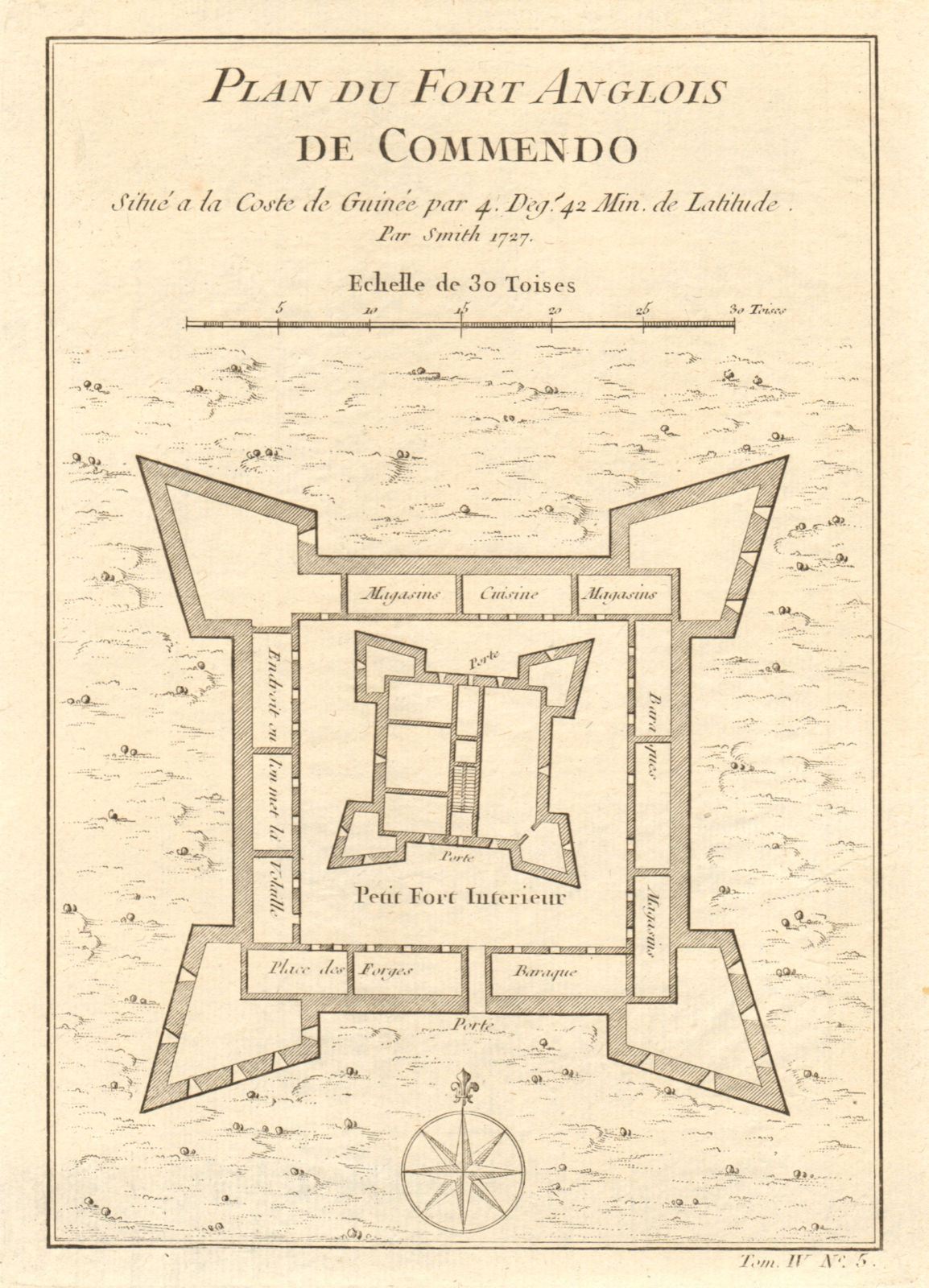 Associate Product 'Plan du Fort Anglois de Commendo'. Ft Komenda, Ghana Gold Coast BELLIN 1747 map