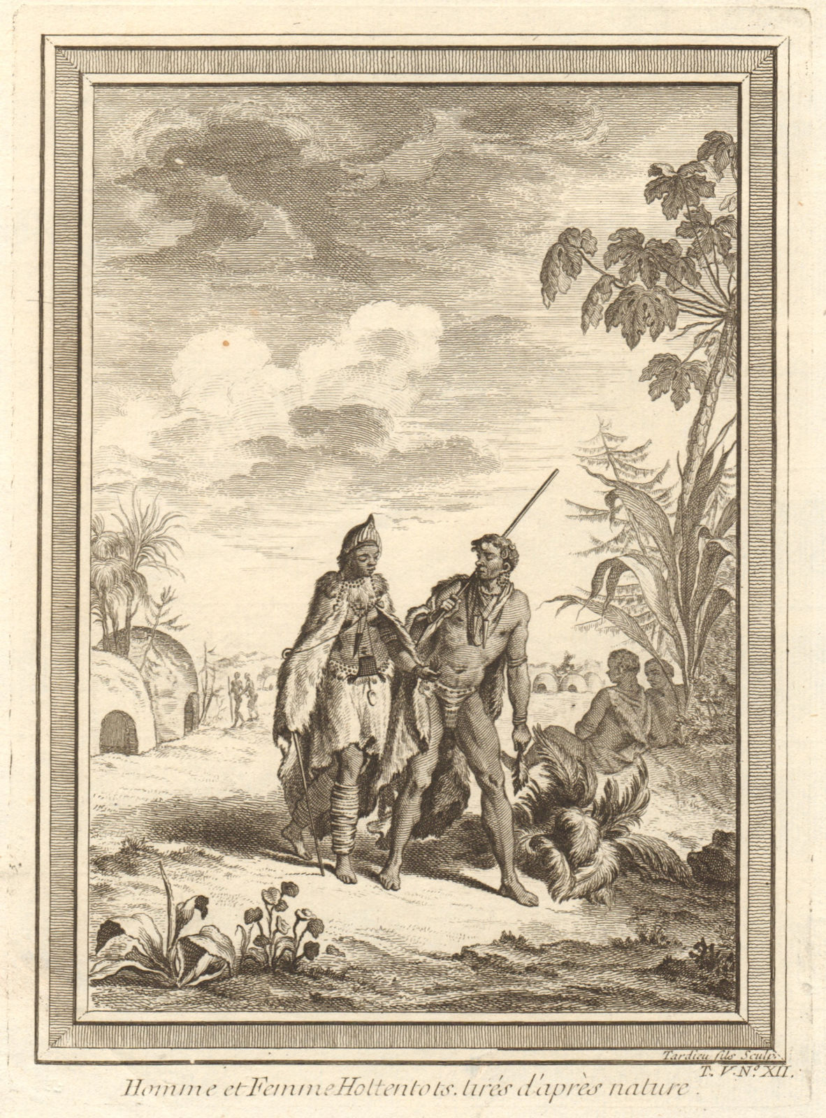 Associate Product 'Homme et Femme Hottentots'. Southern Africa. Khoikhoi man & woman 1748 print