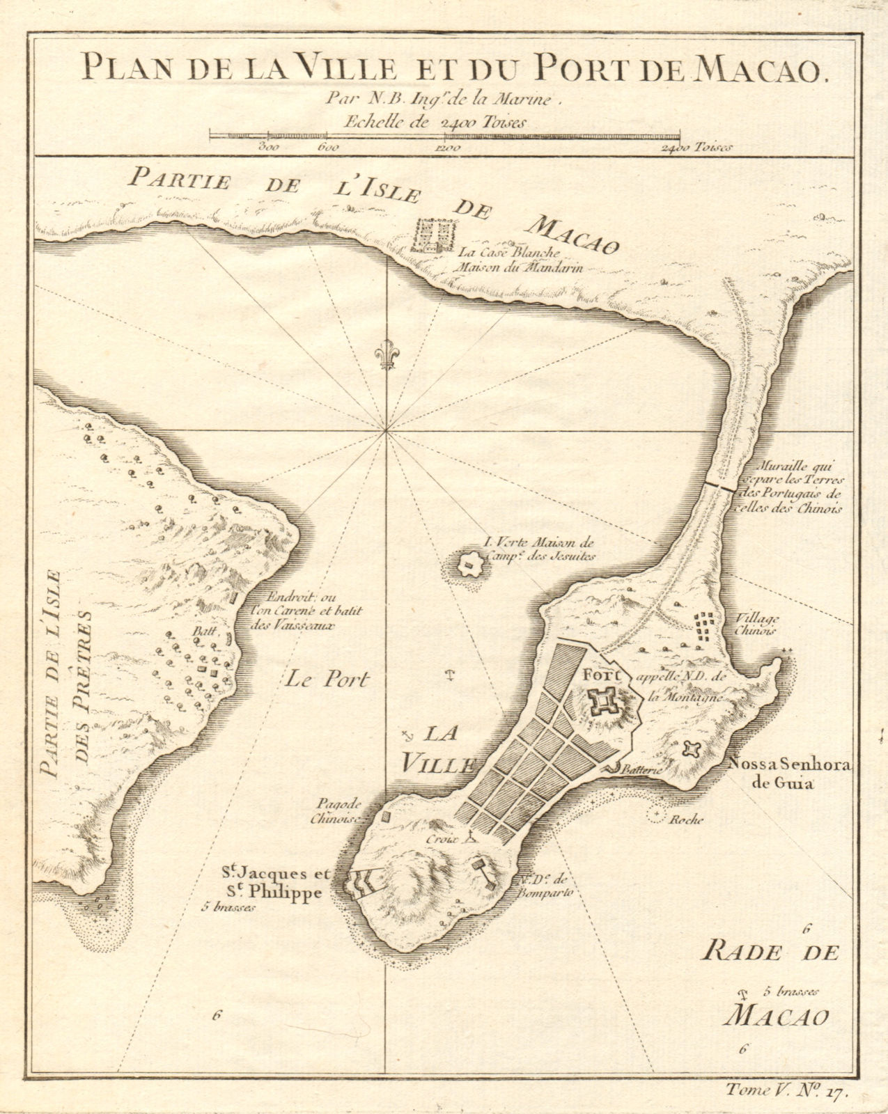 Associate Product 'Plan de la ville et du port de Macao'. Macau town city plan. BELLIN 1748 map
