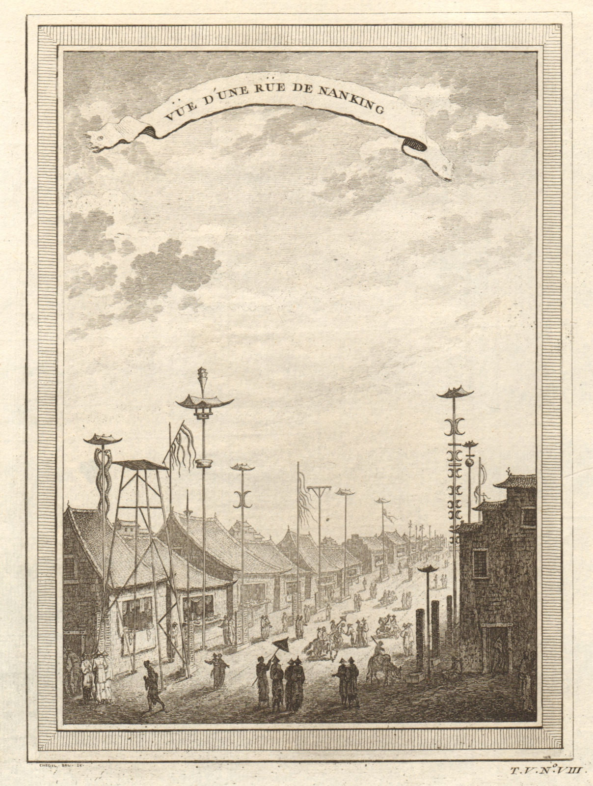 Associate Product 'Vue d’une rue de Nanking'. View of a Nanjing Street. China 1748 old print