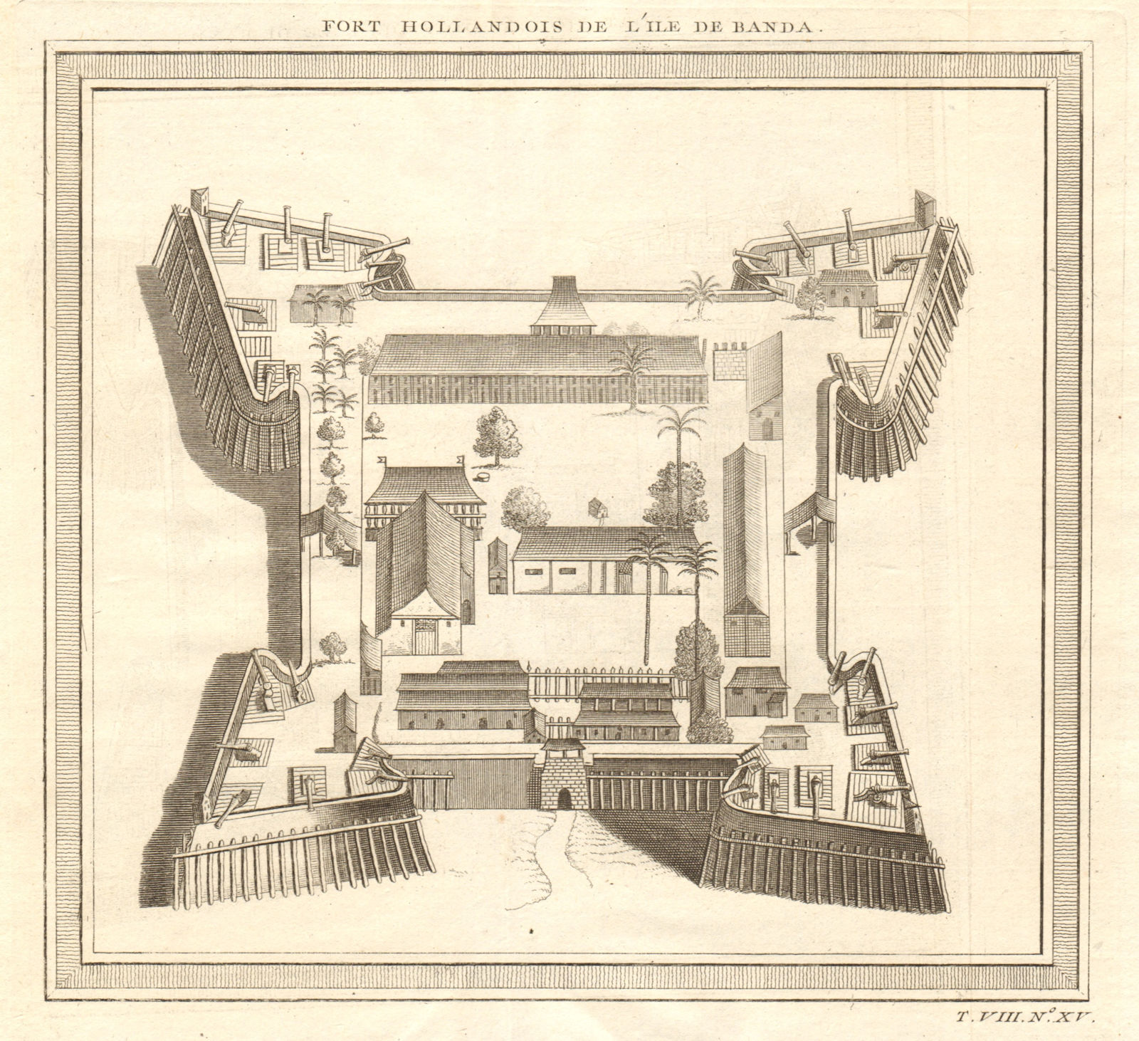Associate Product 'Fort Hollandois, de l'Ile de Banda'. Fort Nassau, Banda Neira. BELLIN 1750 map