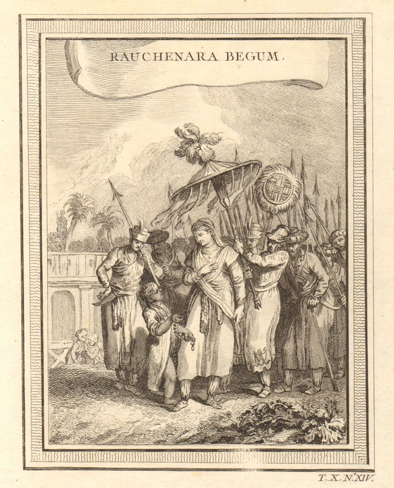 'Rauchenara Begum'. Roshanara Begum, Mughal Princess. India 1752 old print
