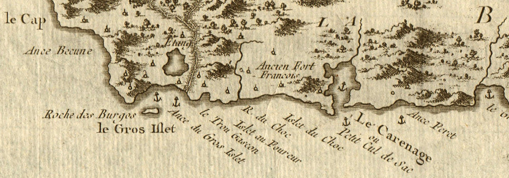 Carte De L Isle De Sainte Lucie St Lucia West Indies Bellin 1759 Old Map