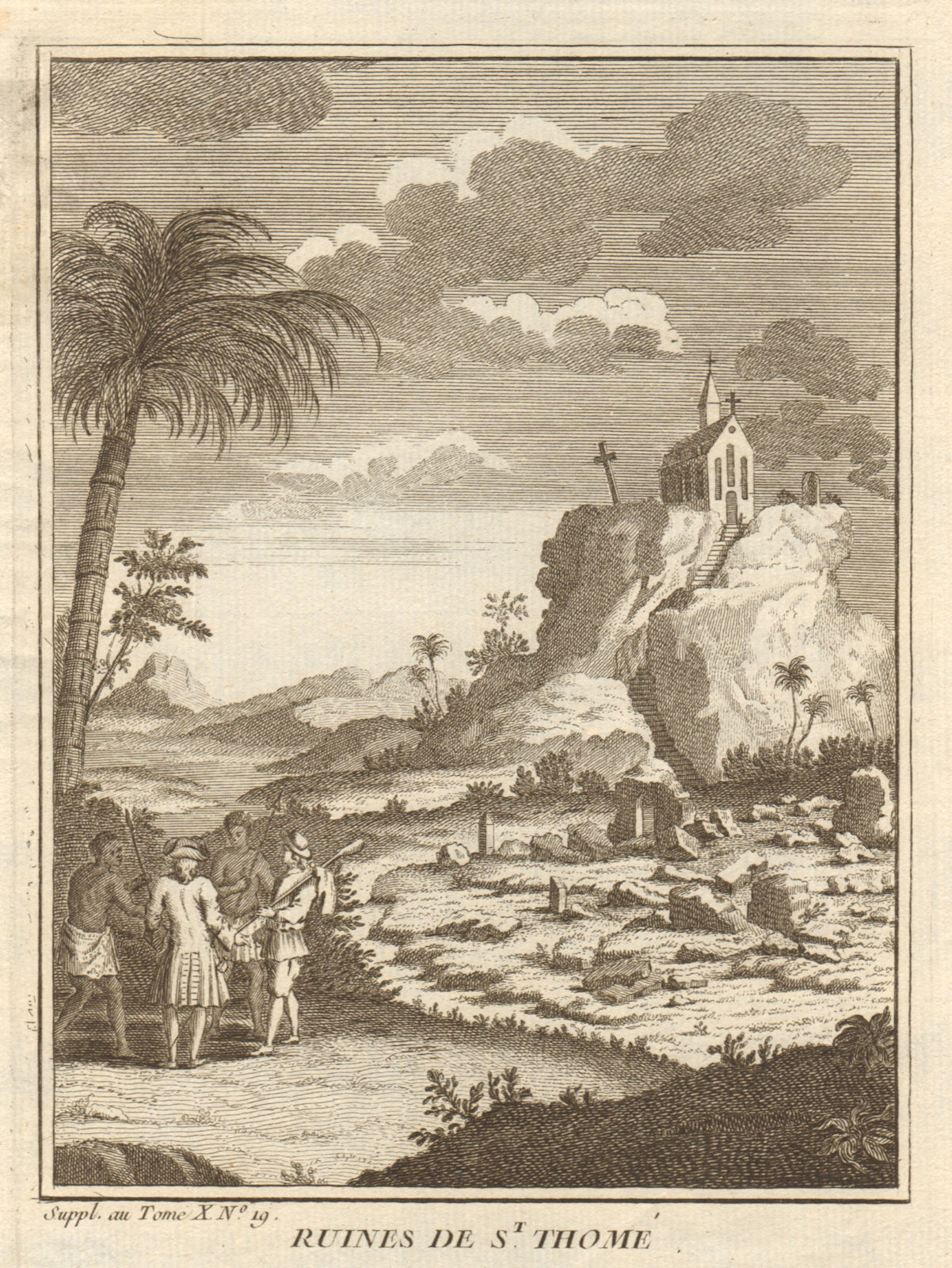 'Ruines de St. Thomé'. St Thomas Mount, Chennai (Madras), India 1761 old print
