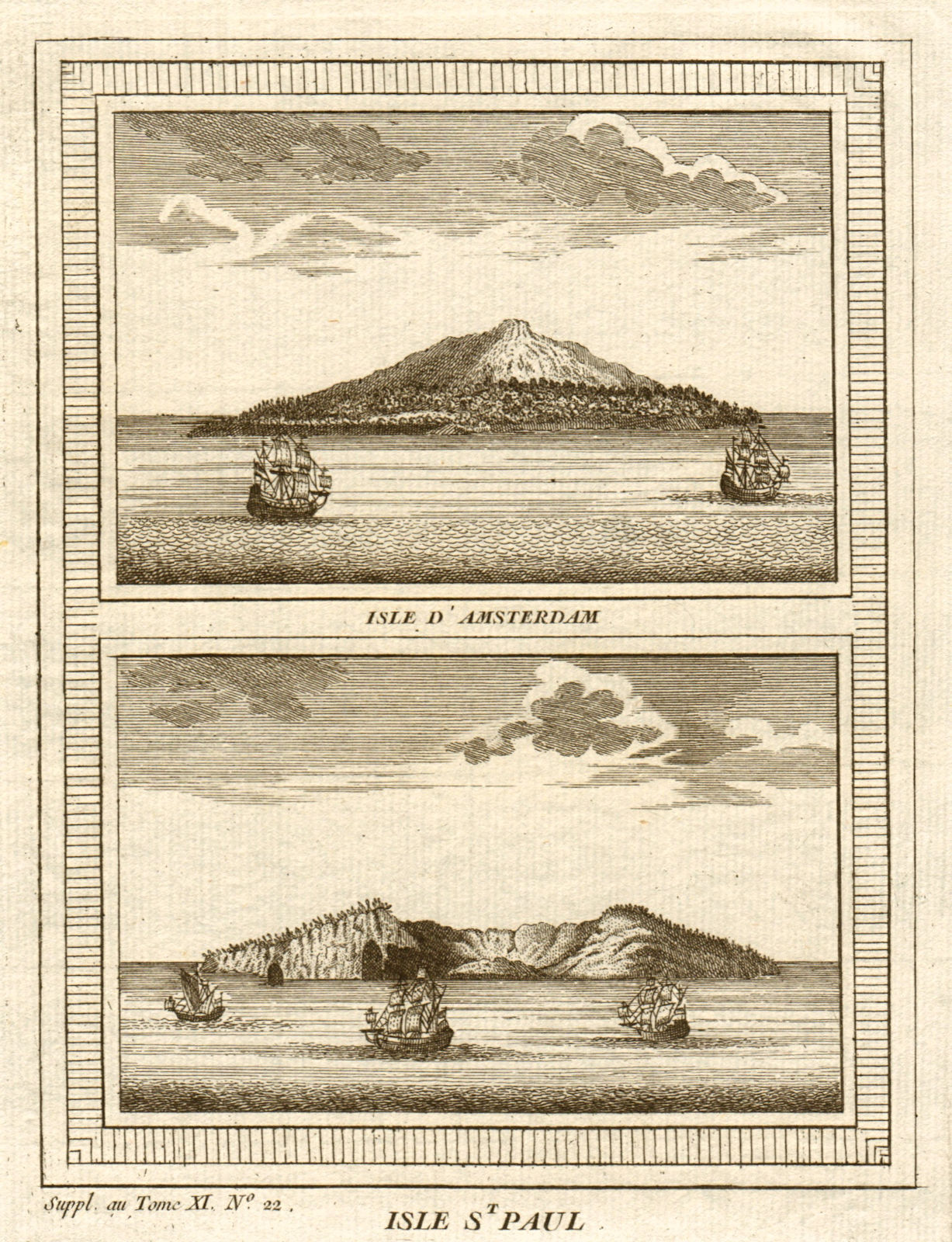 Îles Amsterdam & St. Paul islands. Indian Ocean. From Vlamingh 1696. 1761