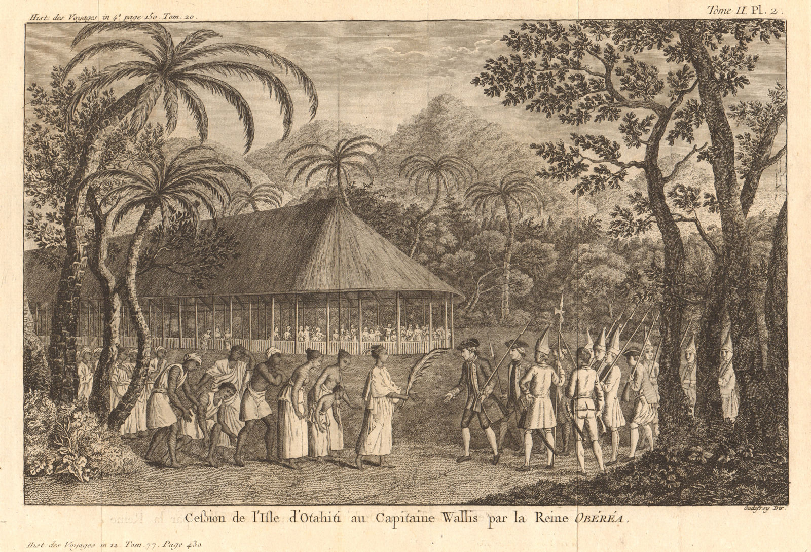 Associate Product Tahiti being ceded to Captain Wallis by Queen Obere. Otahiti. Reine Obéréa 1789