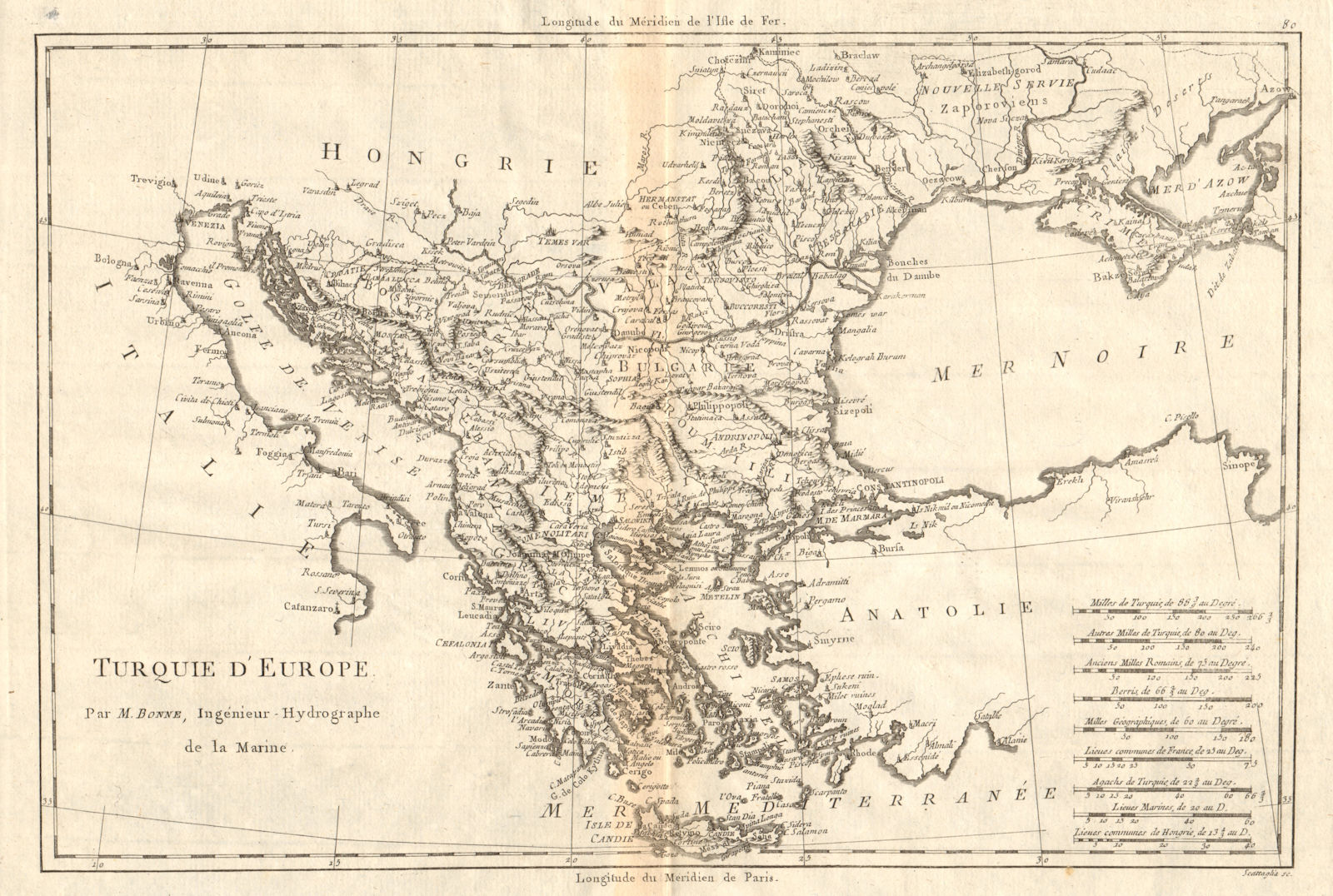 Associate Product Turquie d’Europe. Turkey in Europe. Greece & the Balkans. BONNE 1790 old map