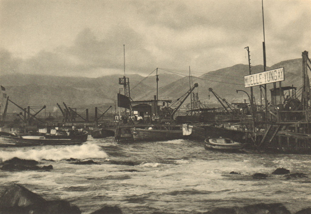 CHILE. Antofagasta. Puerto salitrero. Nitrate port 1932 old vintage print