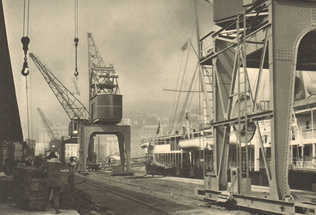 Associate Product CHILE. Valparaiso. Malecones de embarque. Docks 1932 old vintage print picture