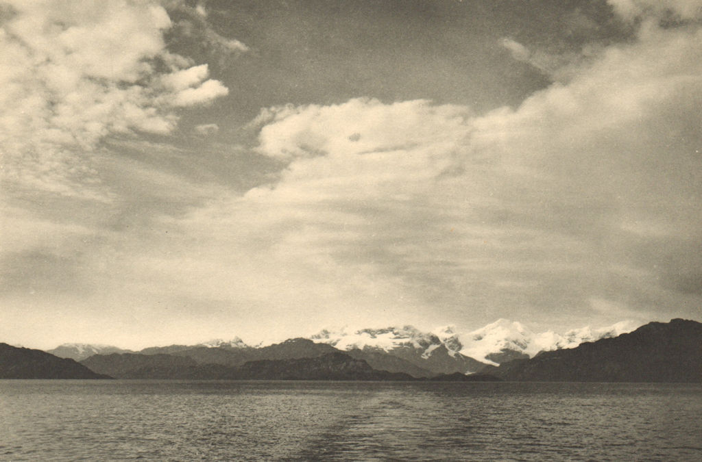 CHILEAN PATAGONIA. Cordillera Sarmiento vista desde el Paso Farquard 1932
