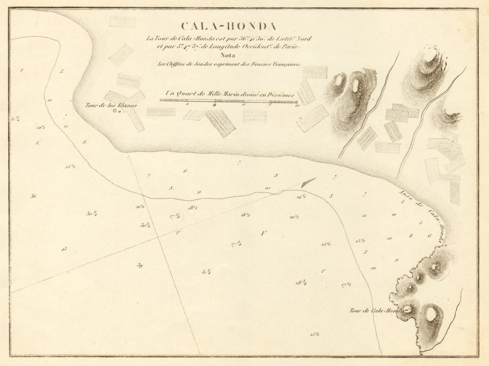 Associate Product Calahonda. 'Cala-Honda'. Spain. GAUTTIER 1851 old antique map plan chart