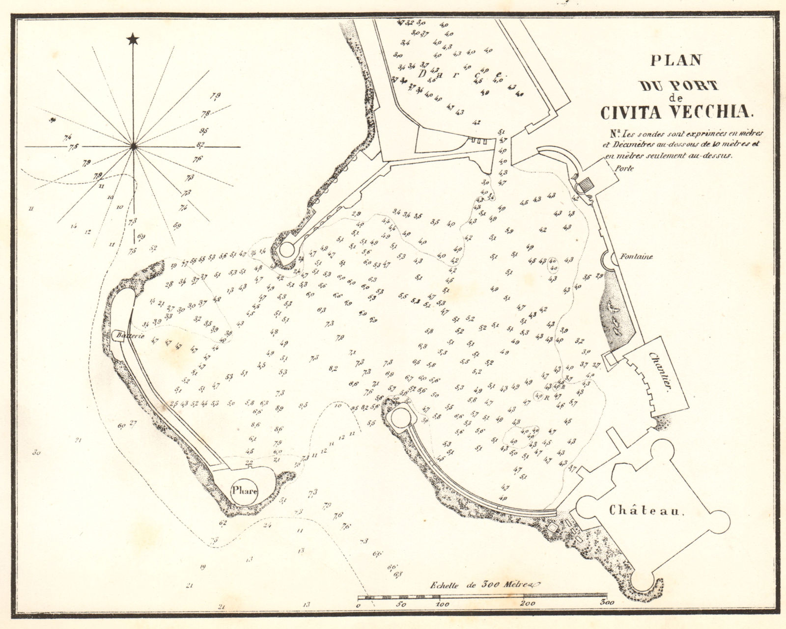 Associate Product Civitavecchia. 'Plan du Port de Civita Vecchia'. Italy. GAUTTIER 1851 old map